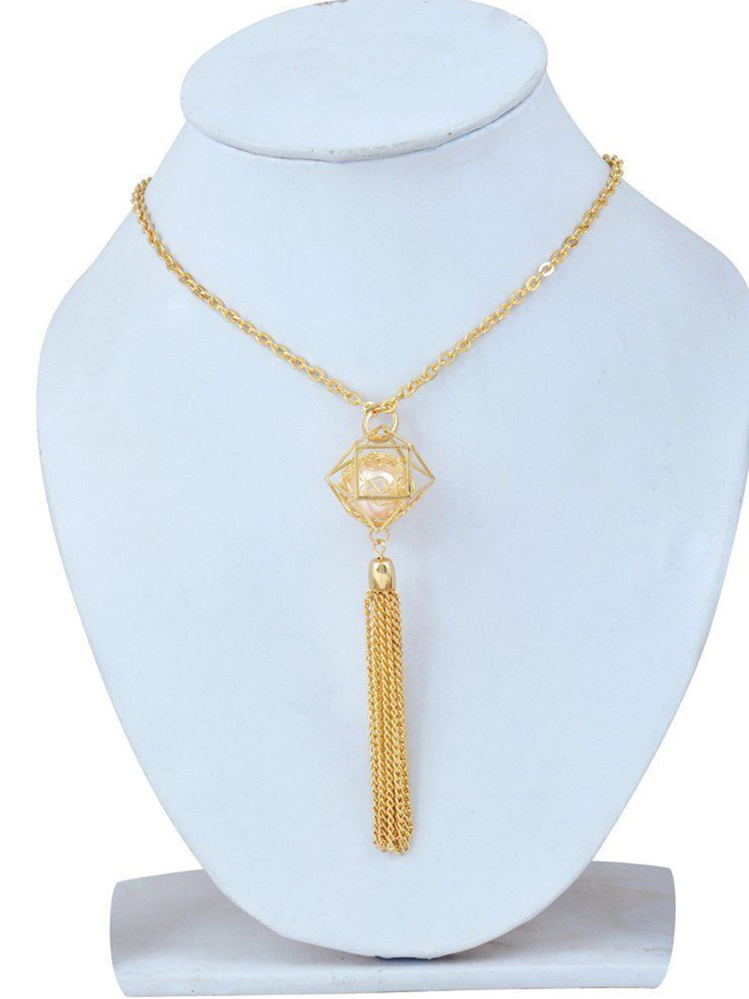 MEMOIR Unisex Gold-Plated Hexagon Shaped Pendant With Chain