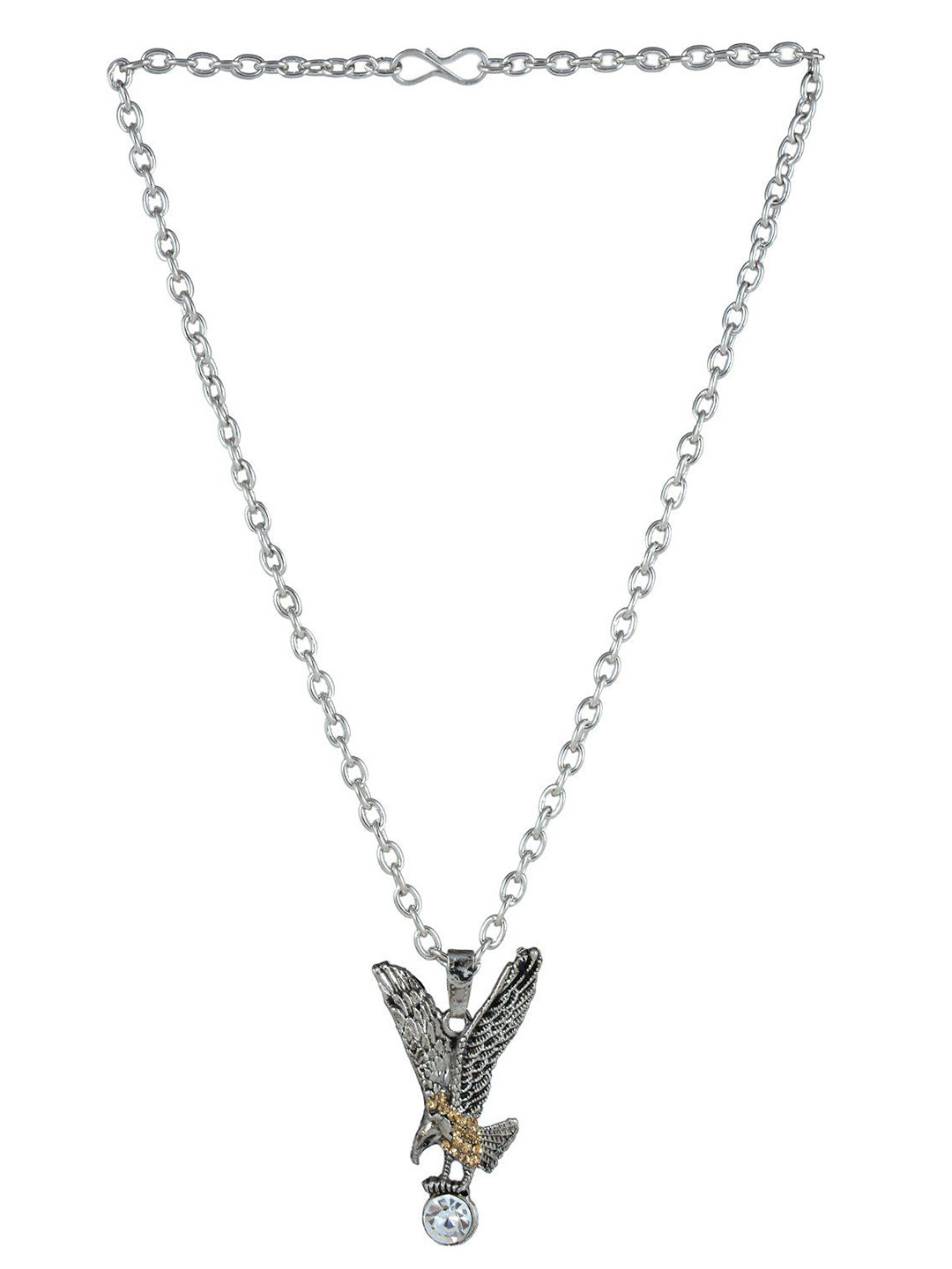 MEMOIR Cubic Zirconia-Studded Eagle-Shaped Pendant with Chain