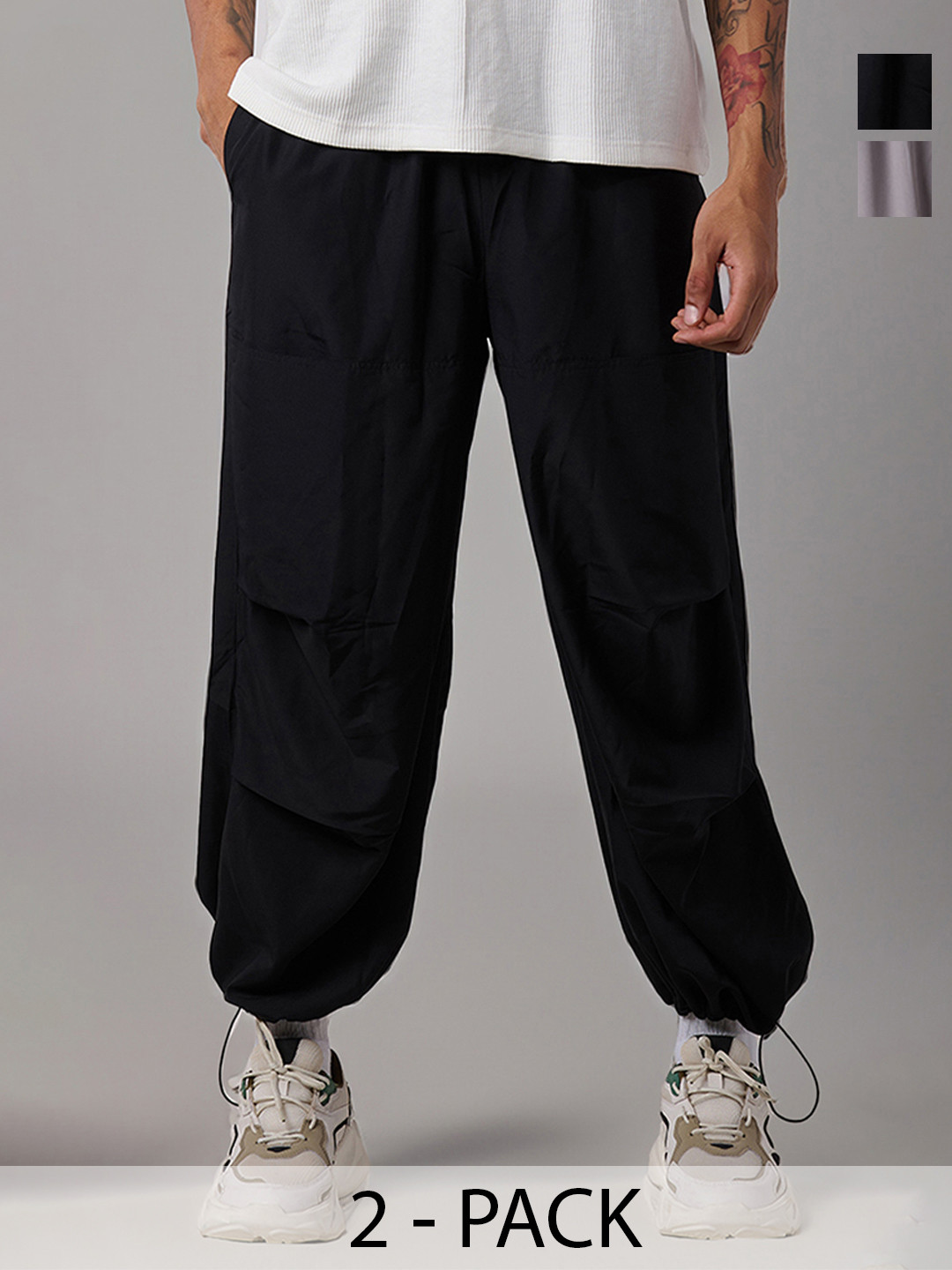 IZF Men Pack Of 2 Loose Fit Air Parachute Pants