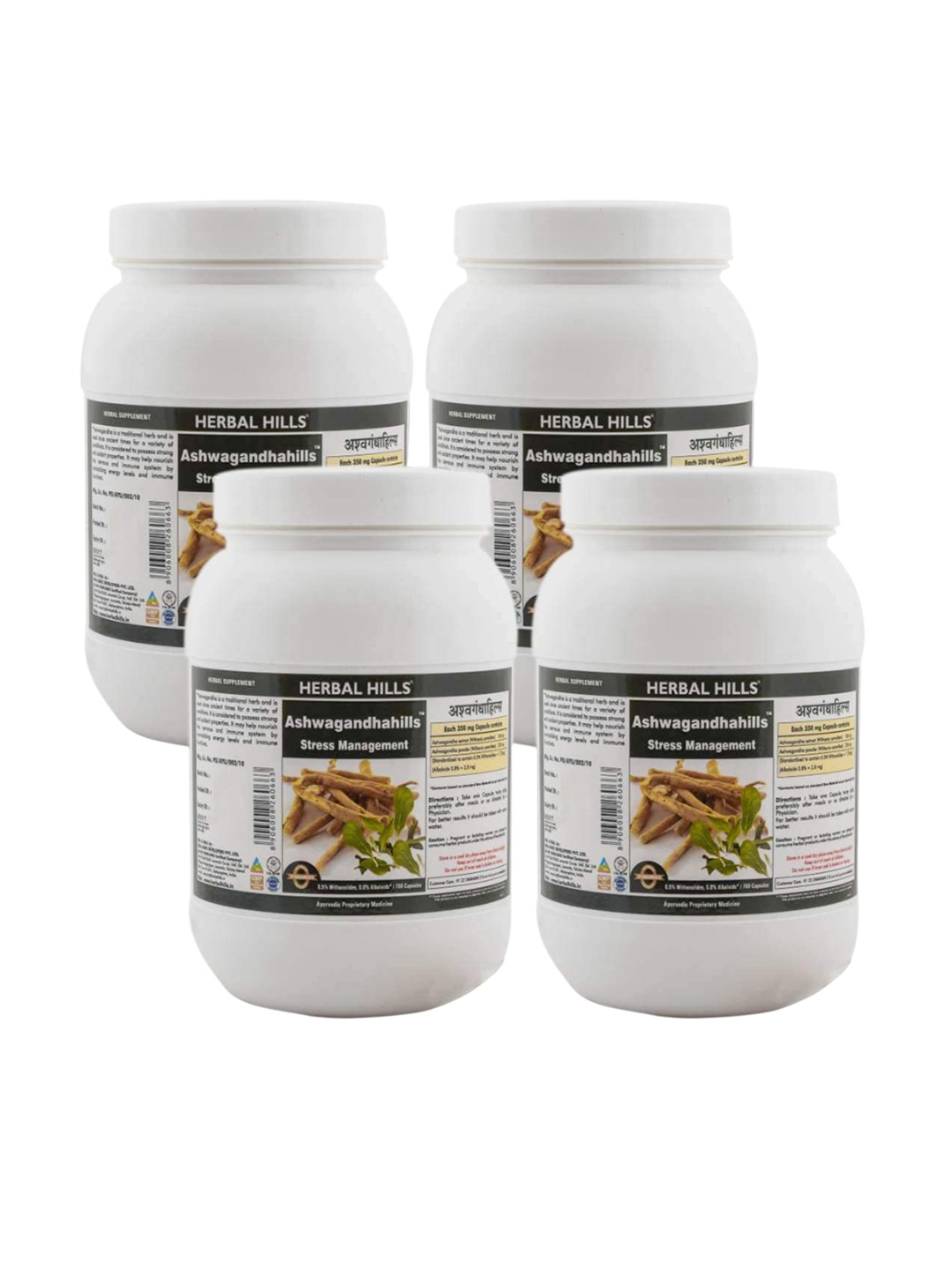 Herbal Hills Ashwagandha - 700 Capsules (Pack of 4) Ashwagandha withania somnifera