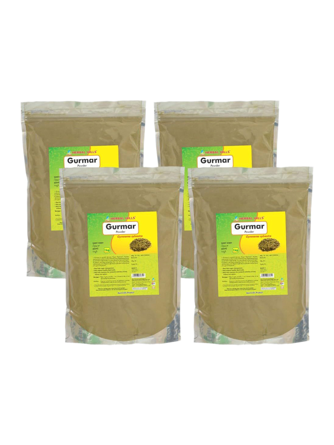 Herbal Hills Gurmar Powder (1 kg pack Pack of 4)