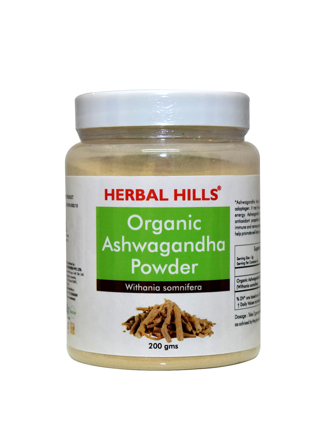 Herbal Hills Organic Ashwagandha Powder 200 gms Ashwagandha Herbal Powder