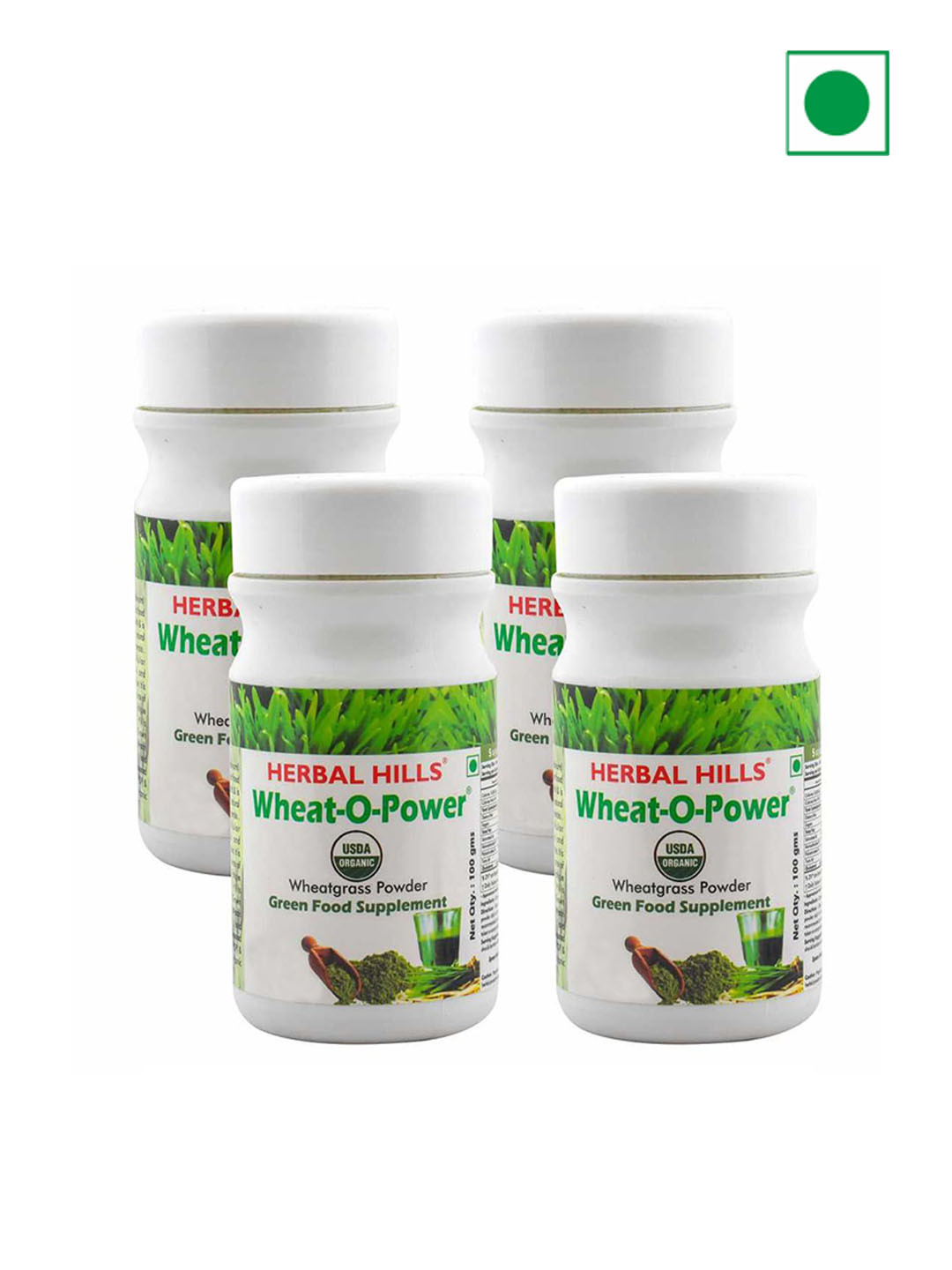 Herbal Hills Wheatgrass Powder (100 Gram Pack of 4)