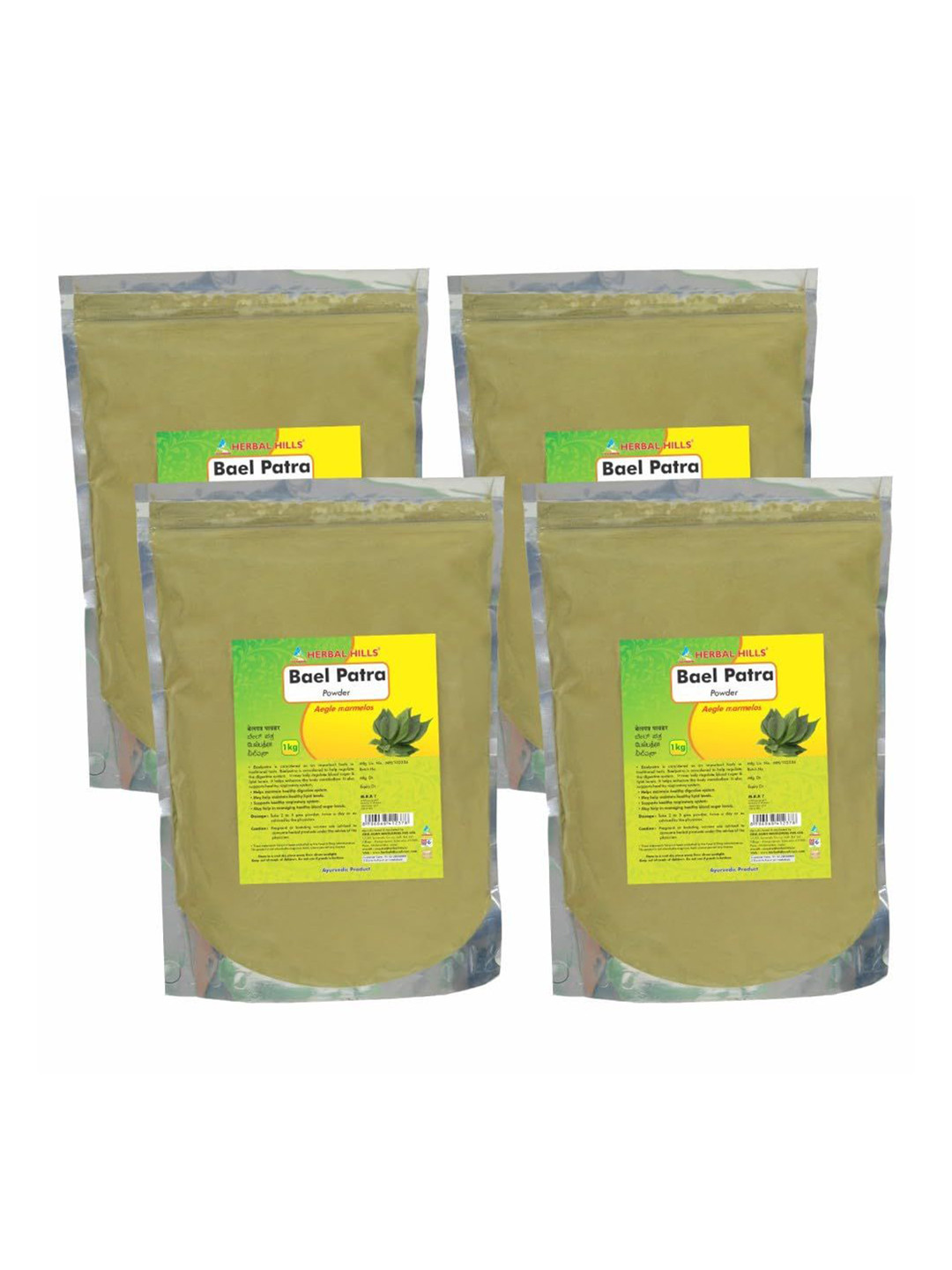 Herbal Hills Baelpatra Powder (1 kg Pack of 4)