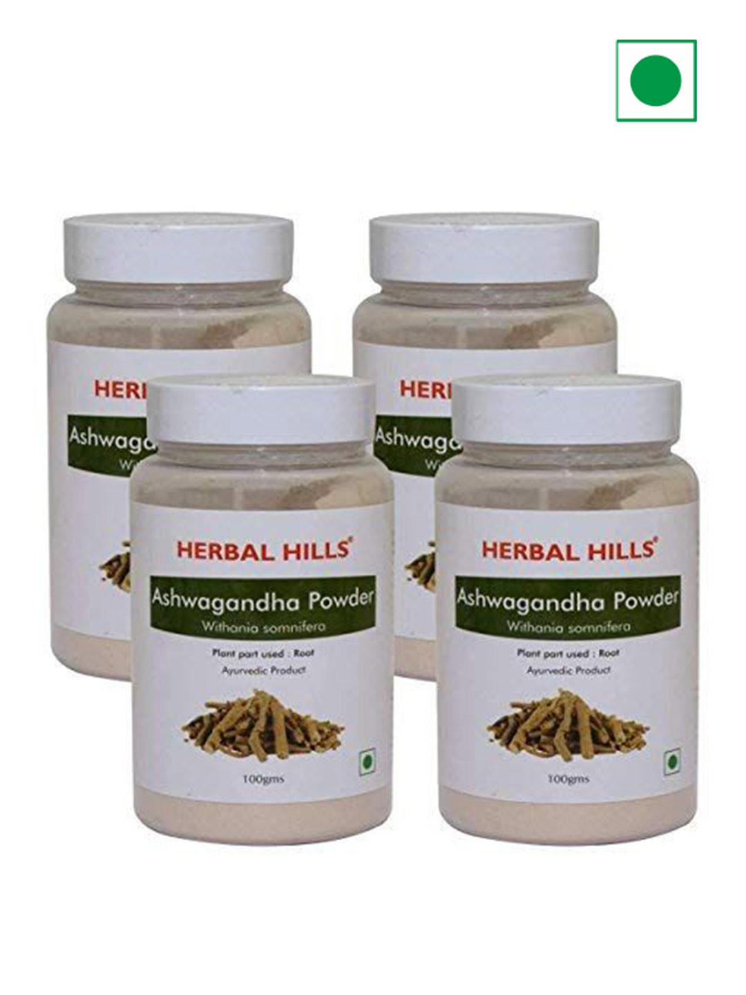 Herbal Hills Ashwagandha Root Powder Withania Sominfera Strength Vitality and Vigour Stress Management 100g (P