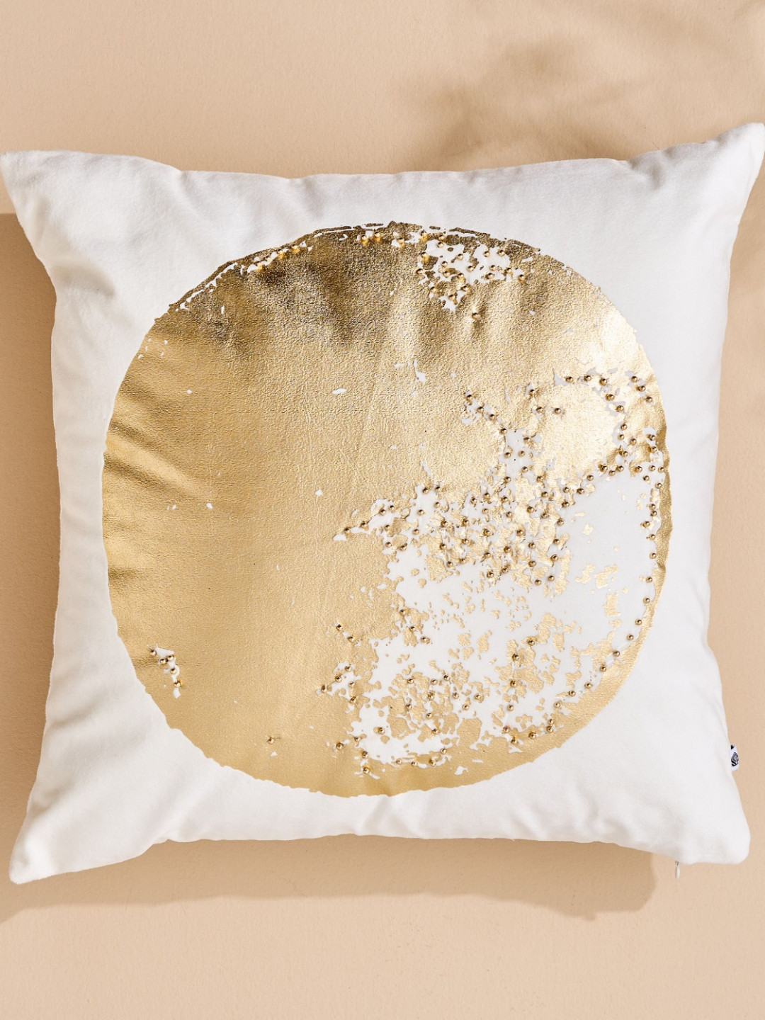 Home Centre Modern Radiance Off White & Yellow Printed Pre-Filled Cushion