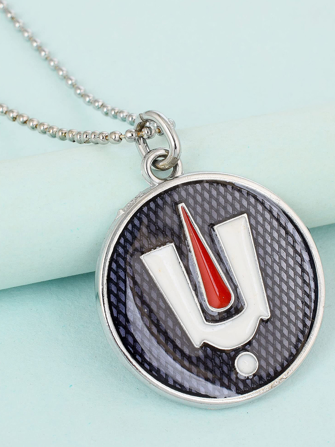 MEMOIR Silver-Plated Lord Tirupati Balaji Pendant With Chain