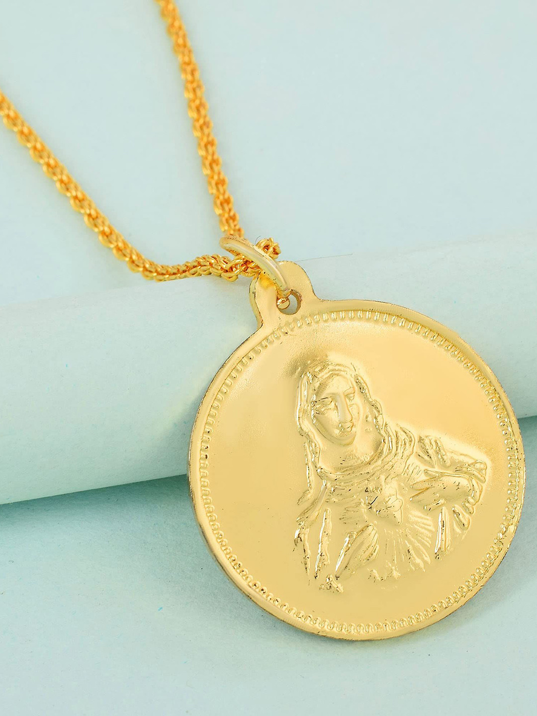 MEMOIR Gold-Plated Reversible Pendant with Chain