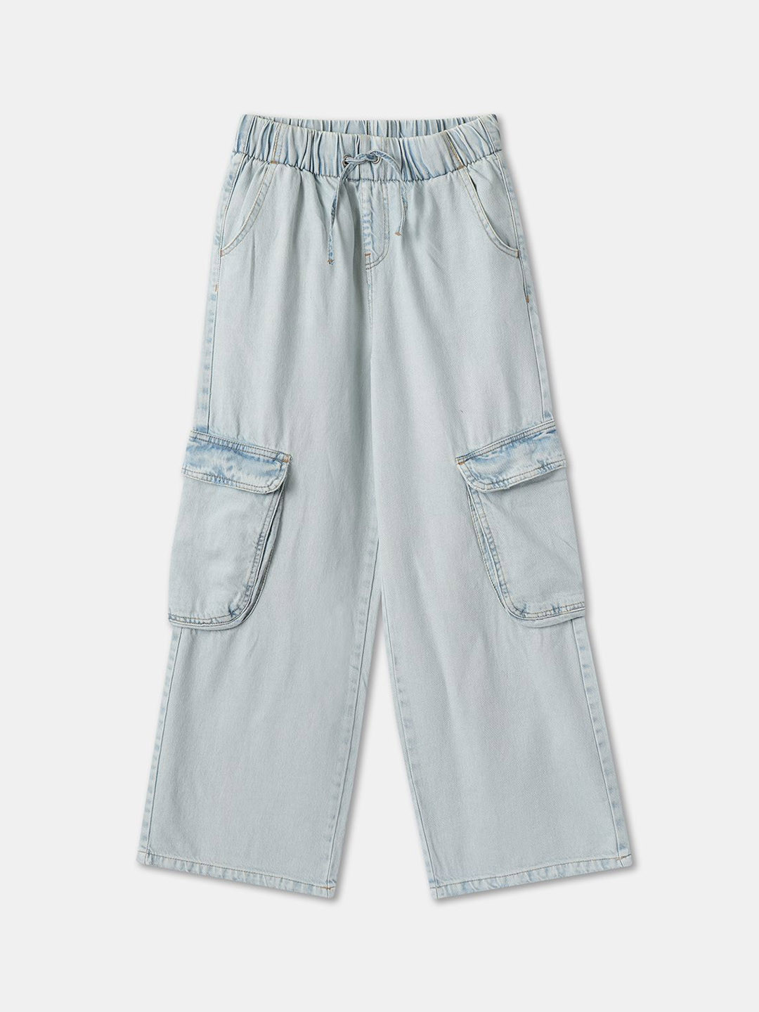 R&B Girls Slash Knee Regular Fit Mid-Rise Cotton Jeans