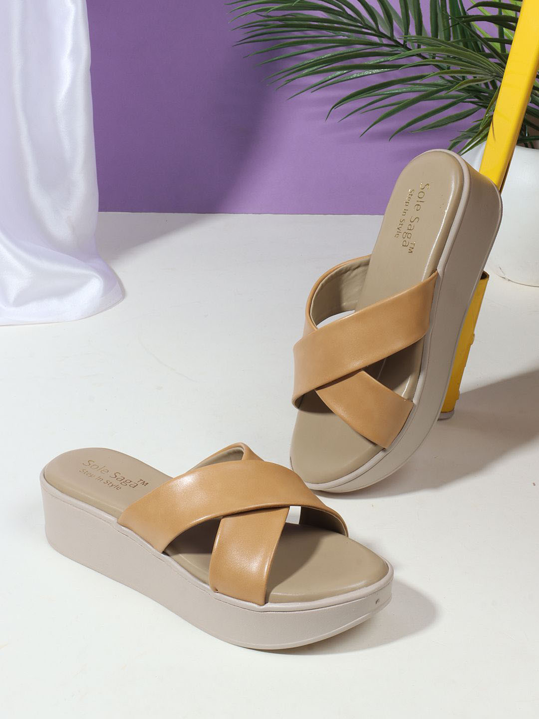 Sole Saga Women Open Toe Flatform Sandals