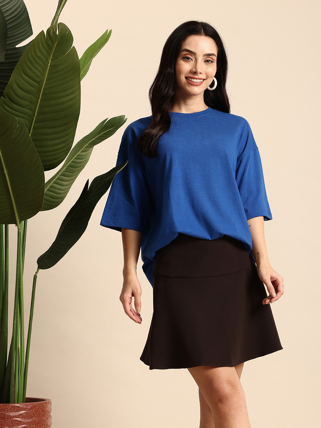 Mast & Harbour Drop-Shoulder Sleeves Oversized T-shirt