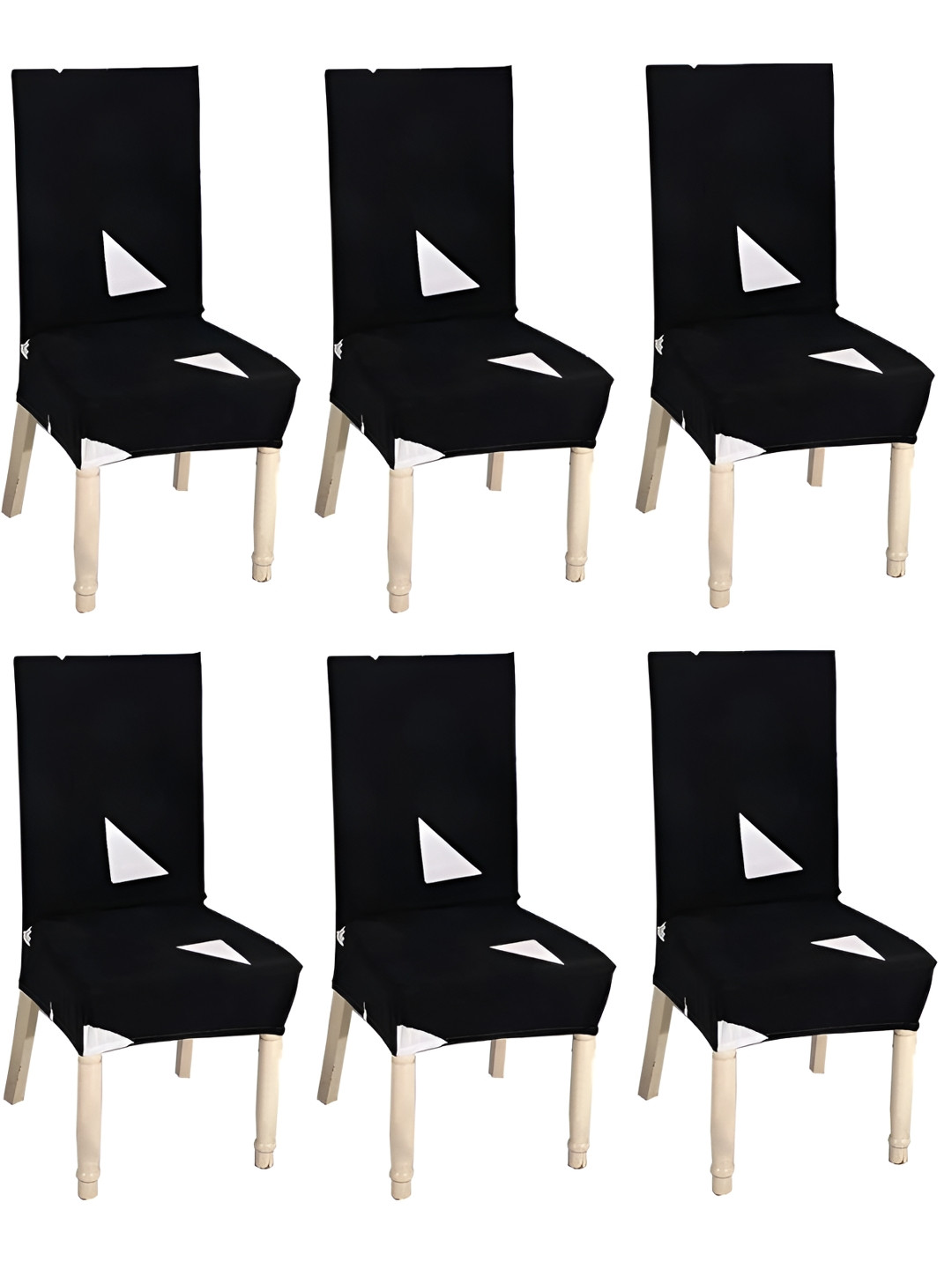 KriShyam Black 6 Pieces Stretchy Chair Covers