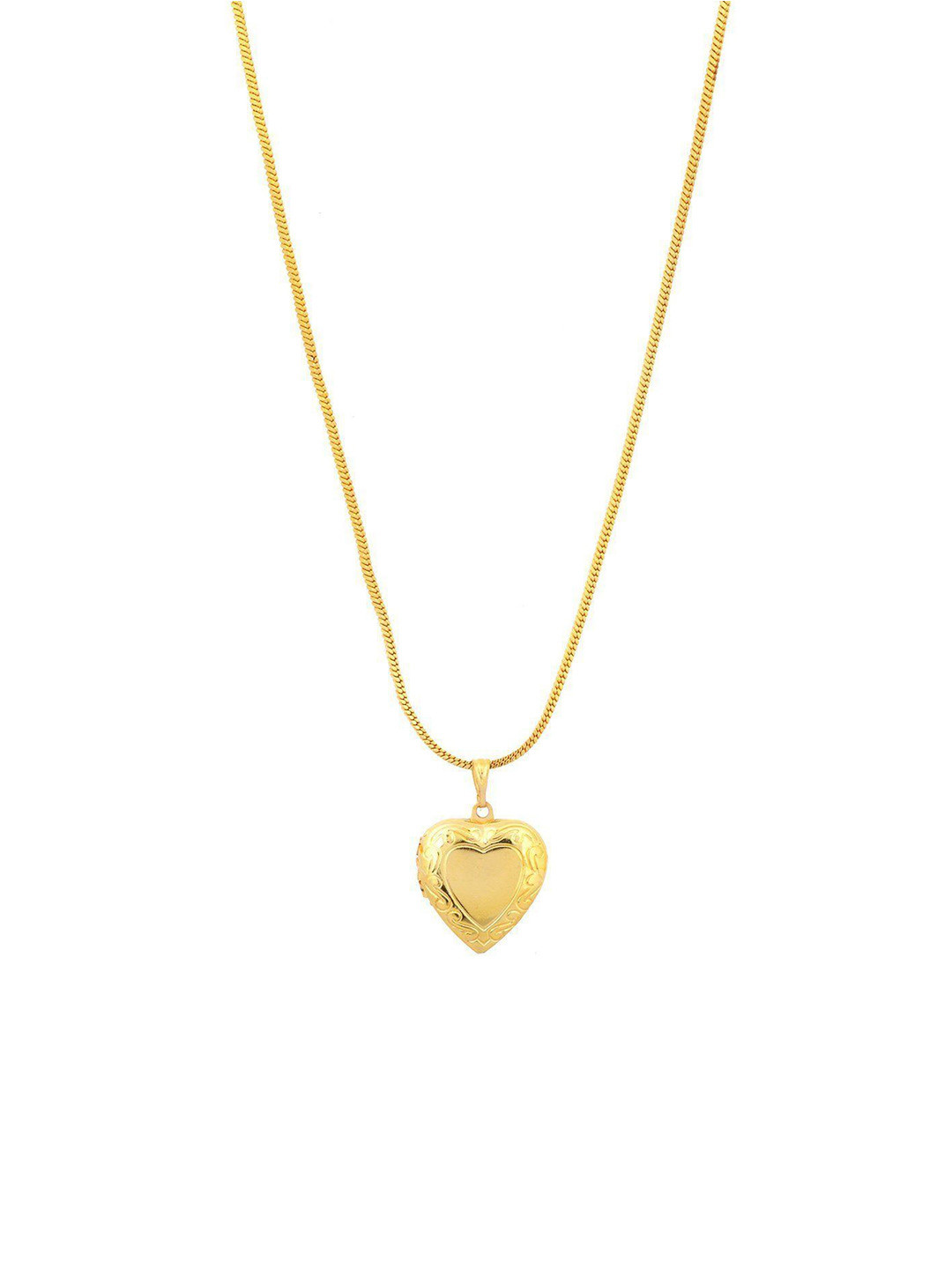 MEMOIR 22 KT Gold-Plated Heart Shape Locket Pendant With Chain