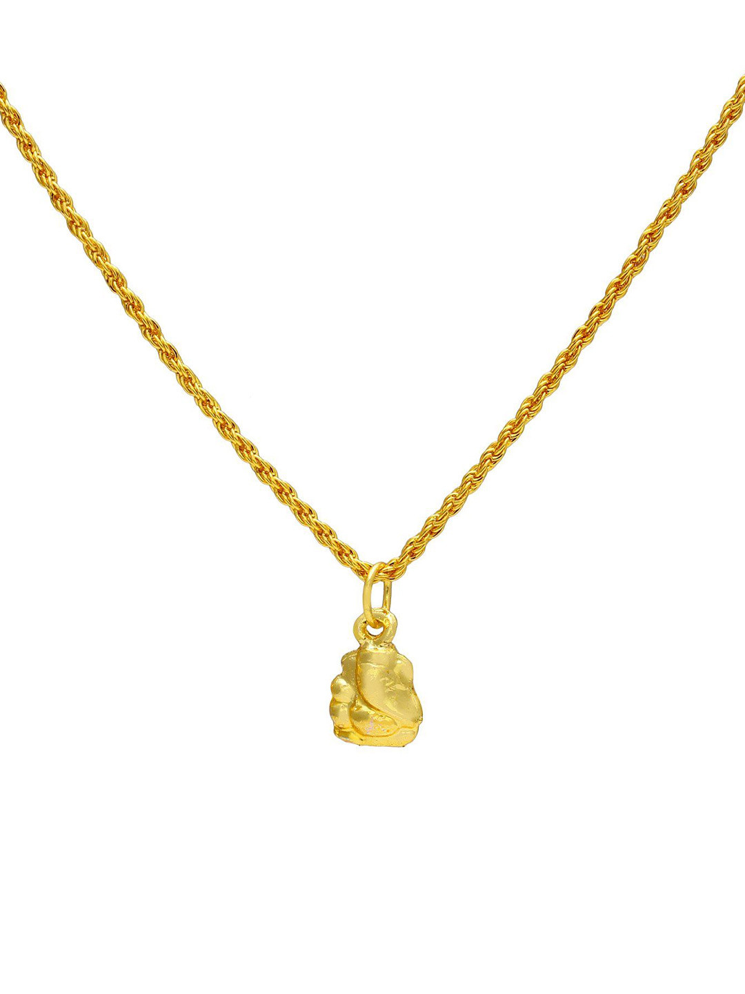 MEMOIR Unisex Gold-Plated Lord Ganesha Pendant With Chain