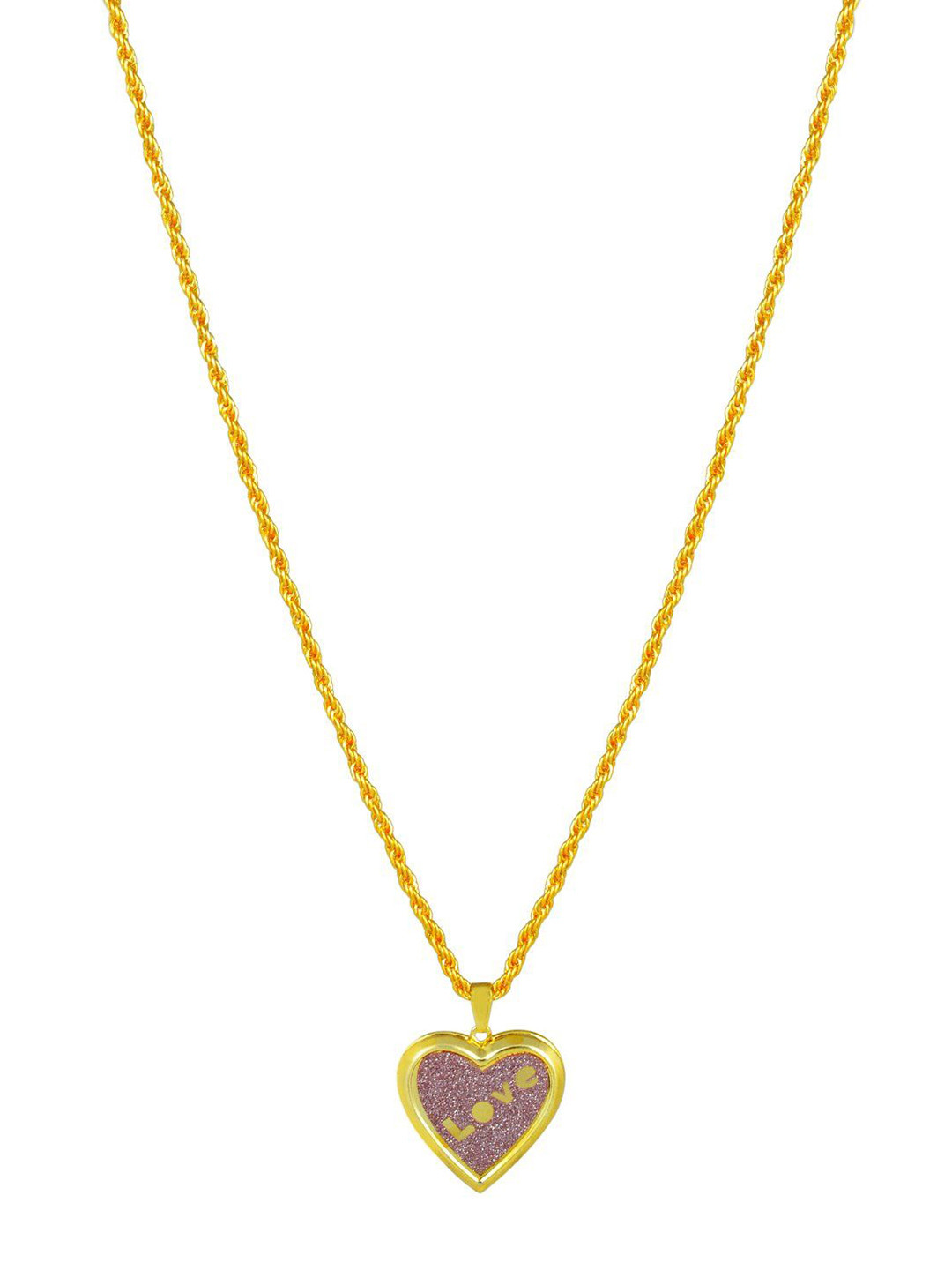 MEMOIR Unisex Gold-Plated Heart Shape Locket Pendant With Chain
