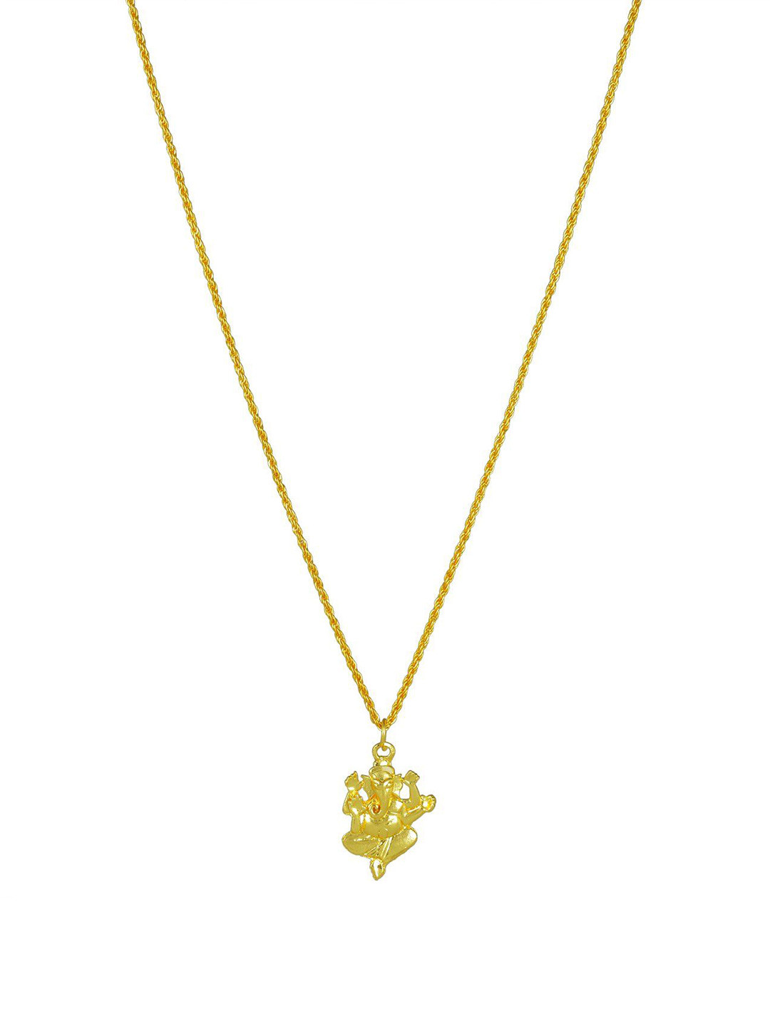 MEMOIR Unisex Gold-Plated Ganesha Pendant With Chain