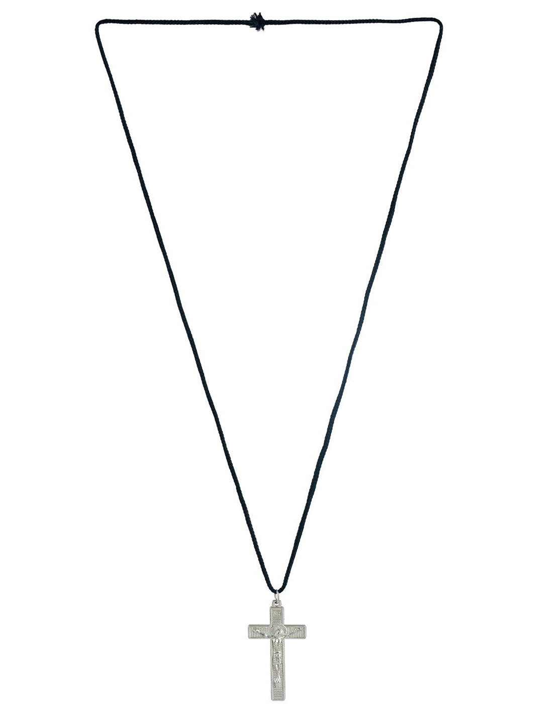 MEMOIR Unisex Silver-Plated Stainless Steel Jesus Christ Cross Pendant