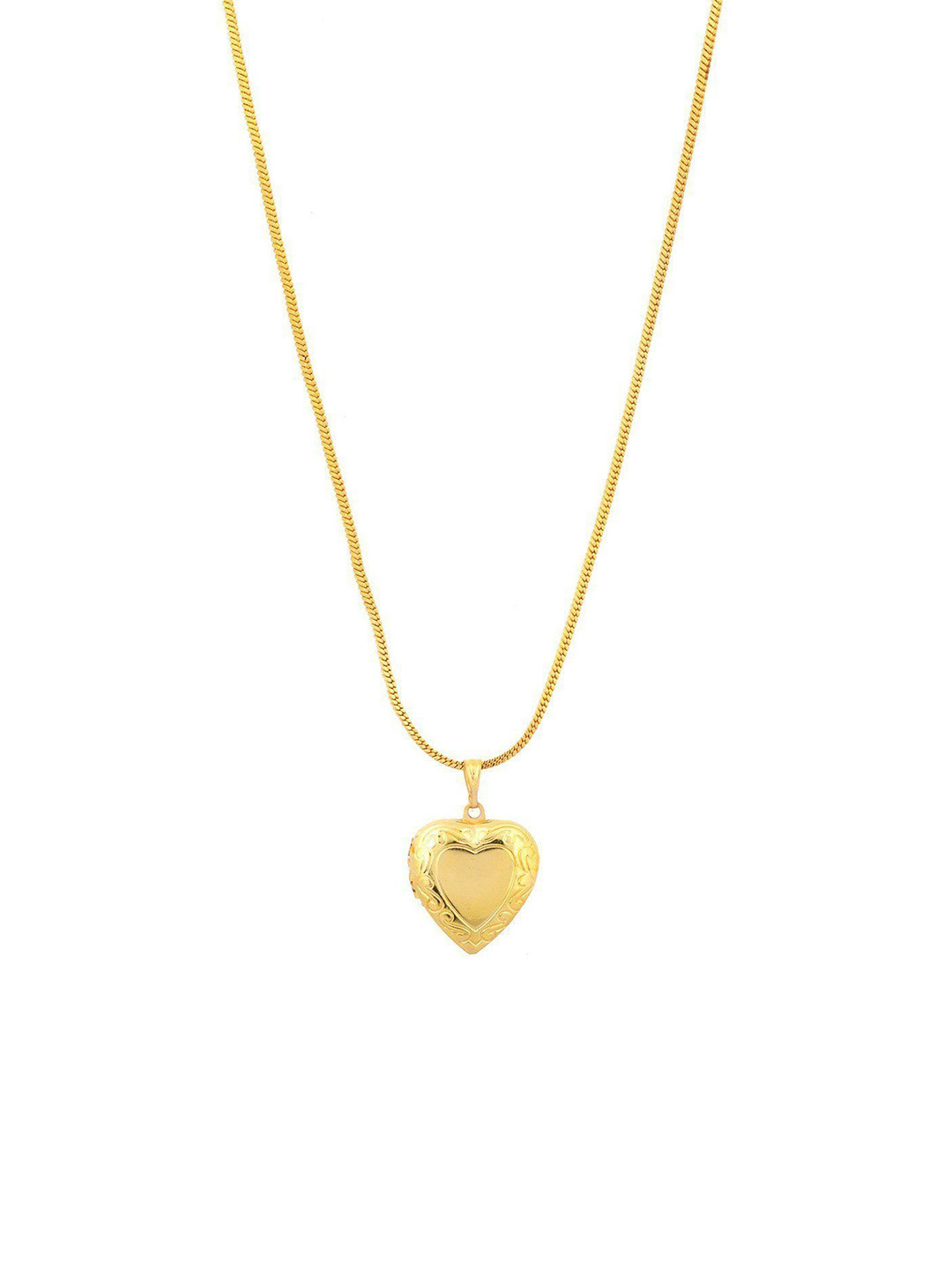 MEMOIR Unisex 24KT Gold-Plated Openable Heart Pendant With Chain