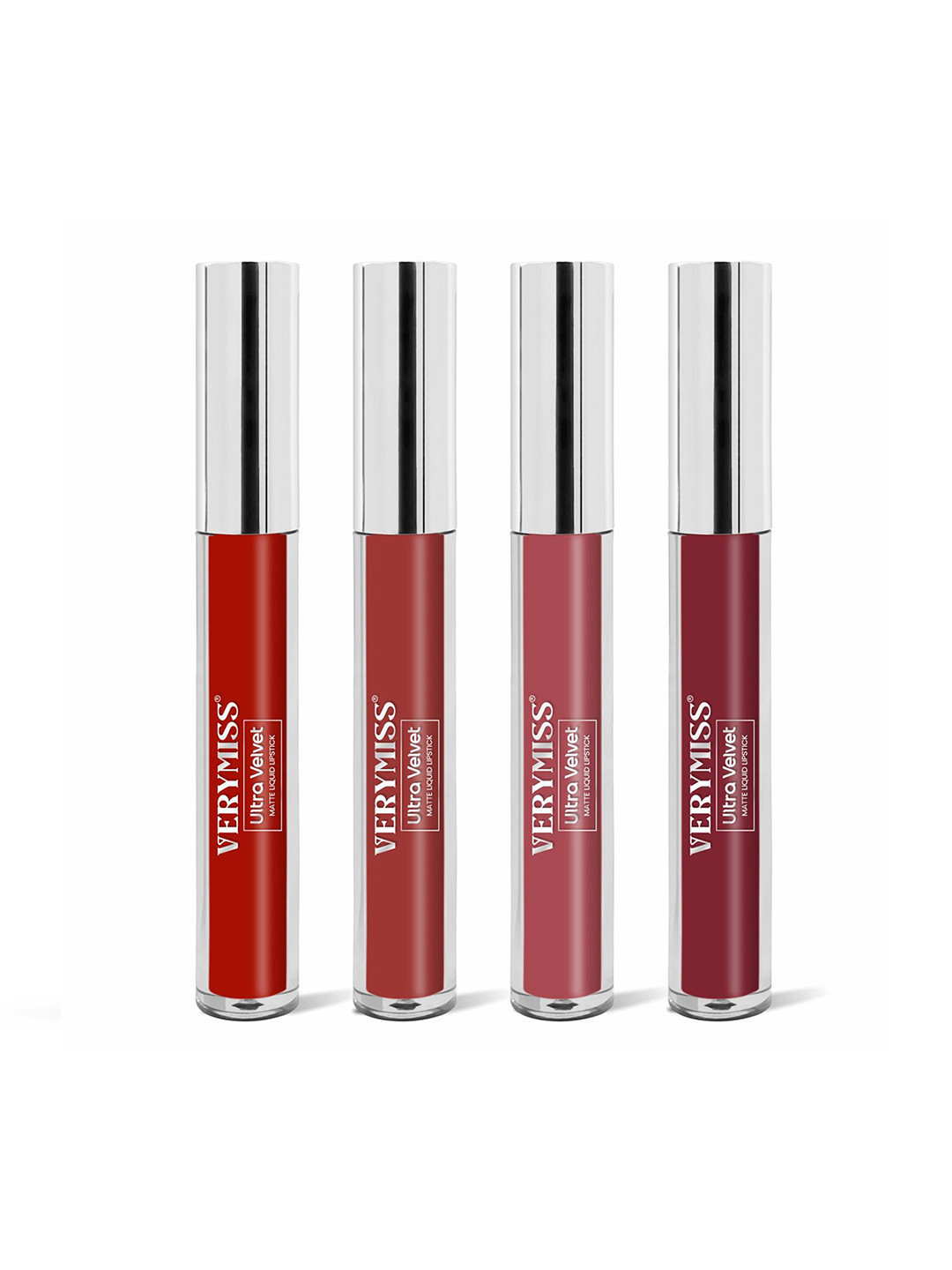 VERYMISS Set Of 4 Long Stay Velvet Matte No Transfer Lipstick - 2.6 ml Each - Combo 1