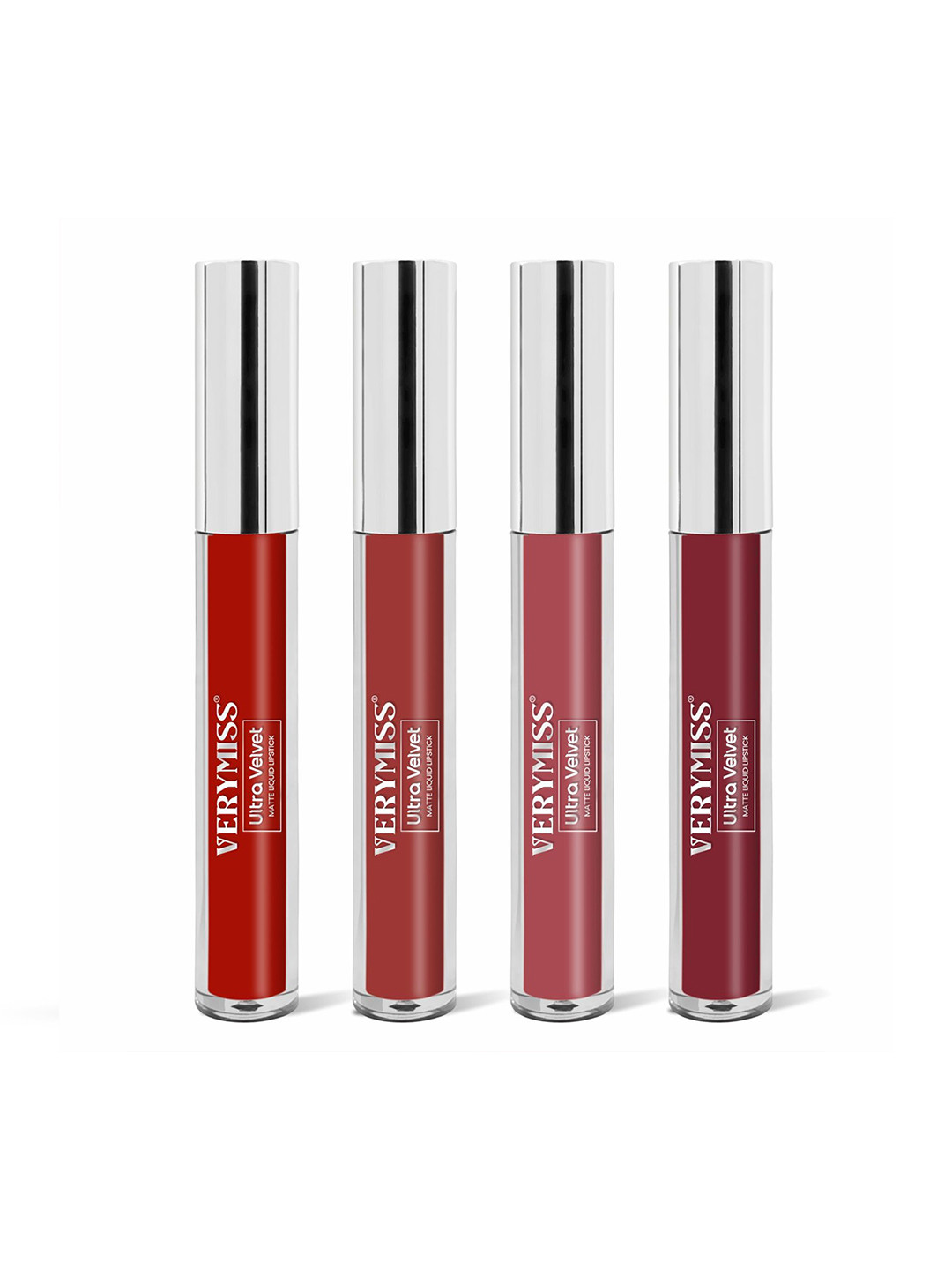 VERYMISS Set of 4 Long Stay Velvet Matte - Non Transfer Lip Color Combo - 2-2.6 ml Each