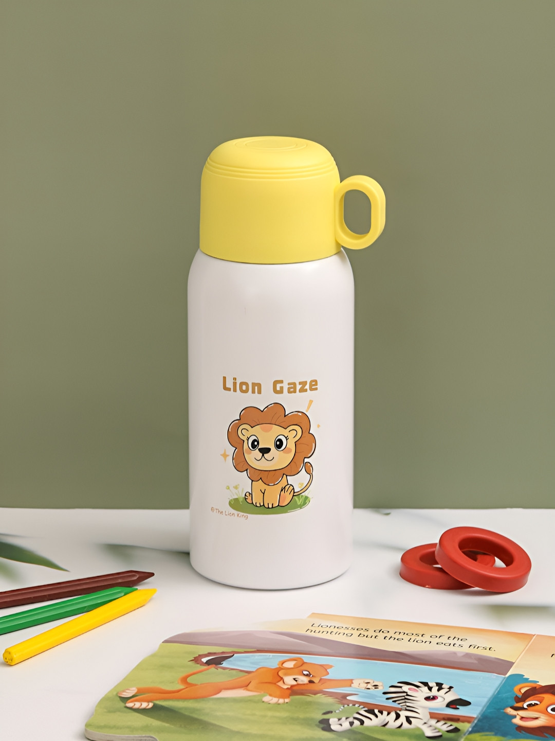 Buy Yellow Bee White Conversational Stainless Steel Spill Proof