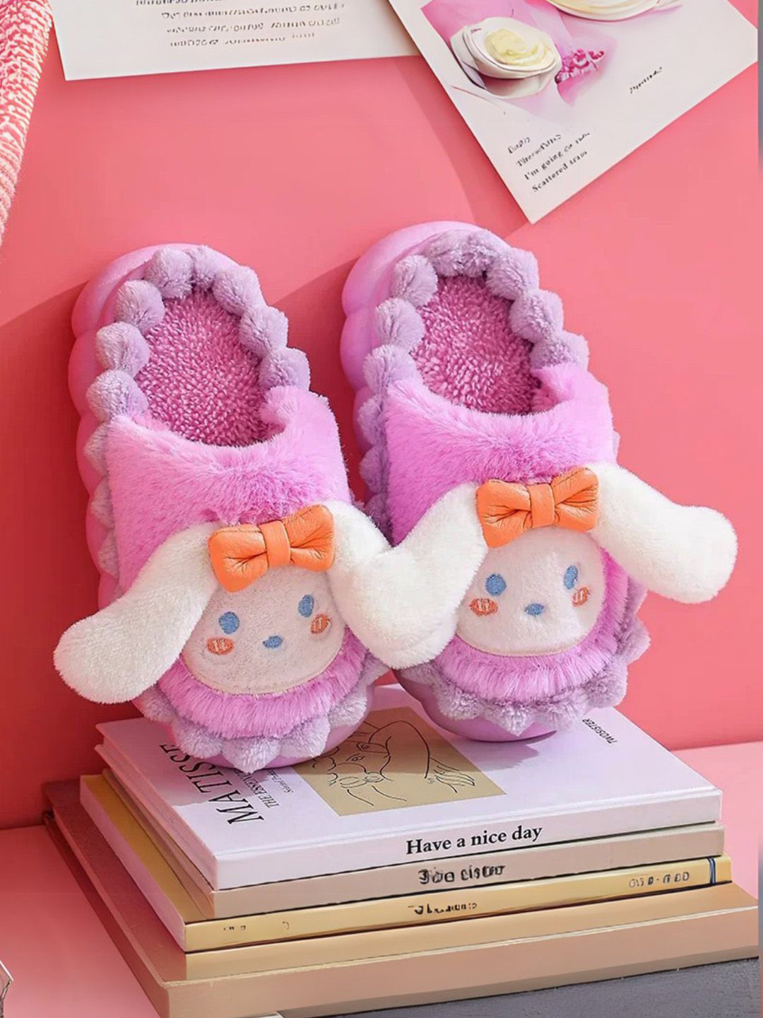 Miscreef Kids Self Design Cute Warm Winter Room Slippers