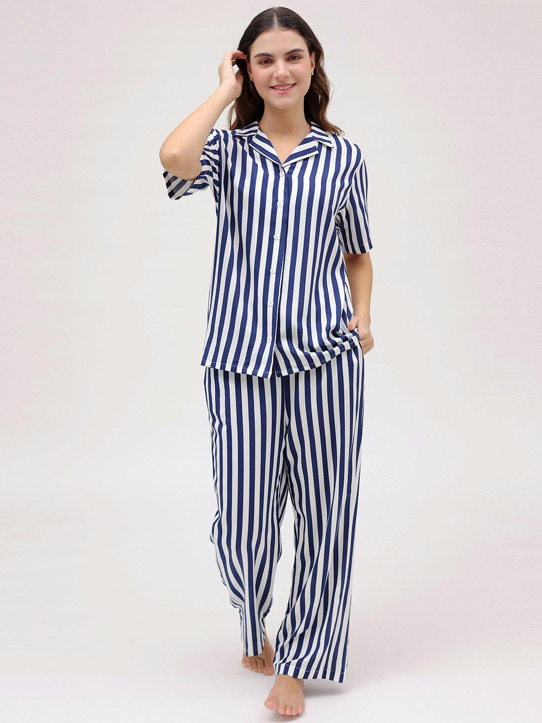 BEOM Women Striped Night suit