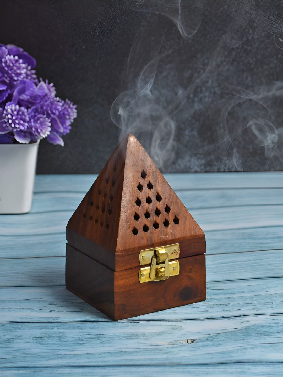 CLIO'S HERITAGE STORE Brown Wooden Dhup Holder