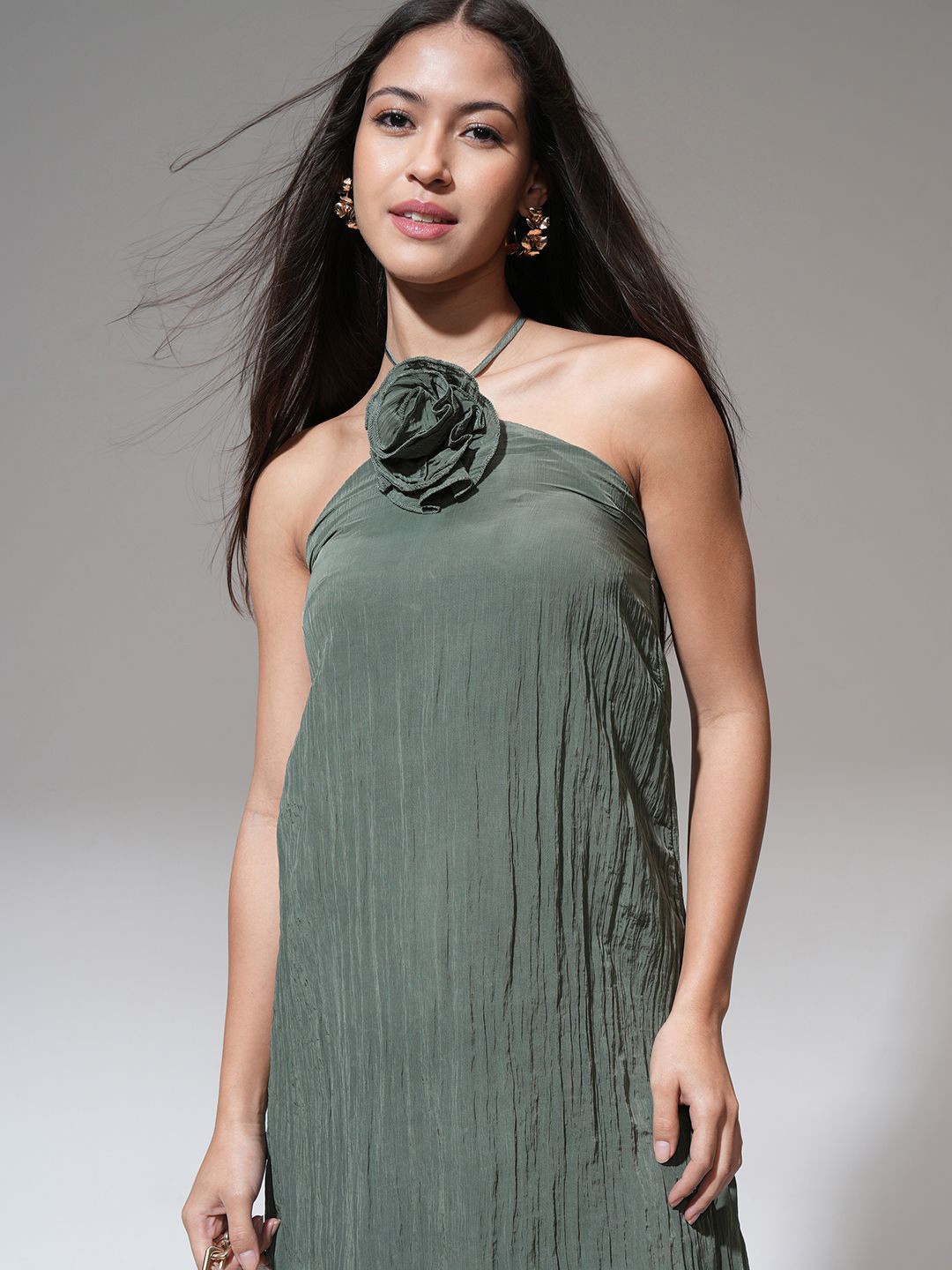 ESPYR By Tokyo Talkies Women Halter Neck A-Line Mini Dress