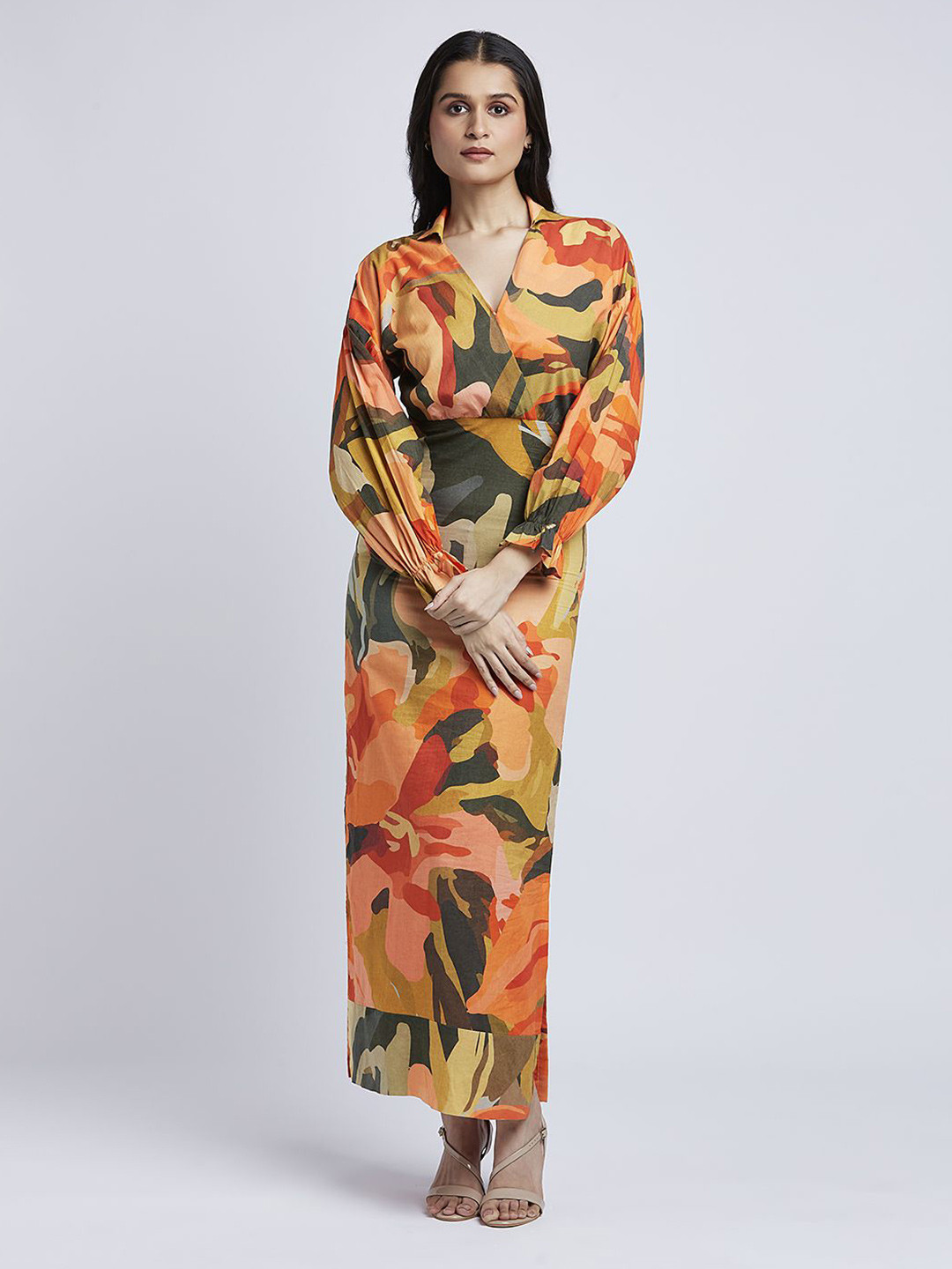 POPPI Women Blaze Floral Printed Shirt Style Dress