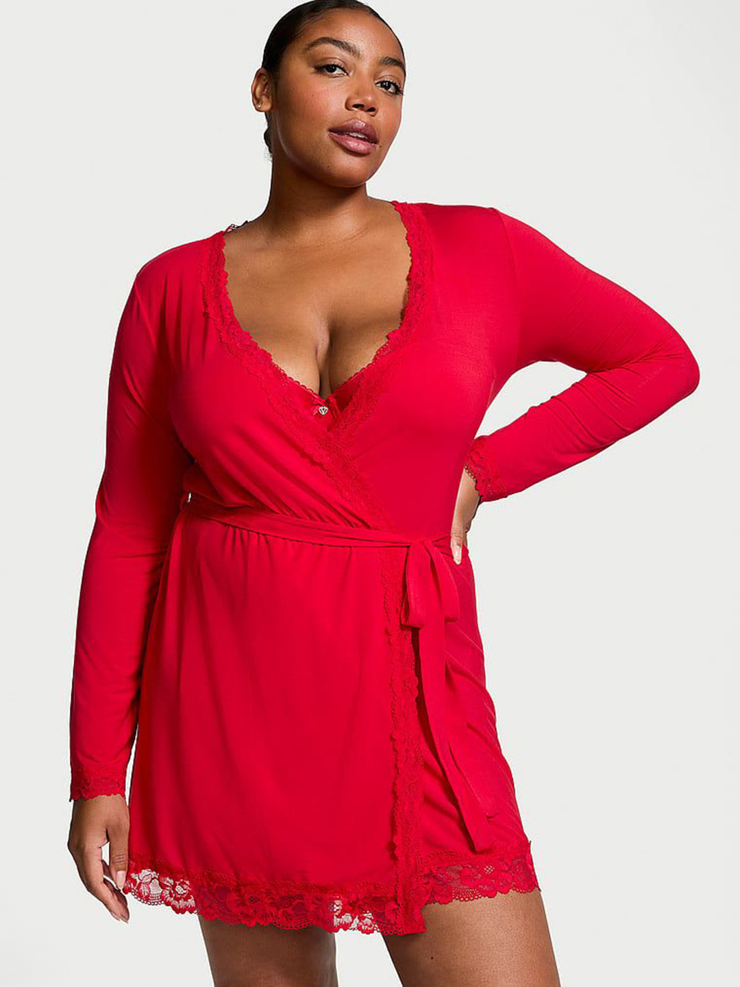 Victoria's Secret Modal Lace-Trim Robe