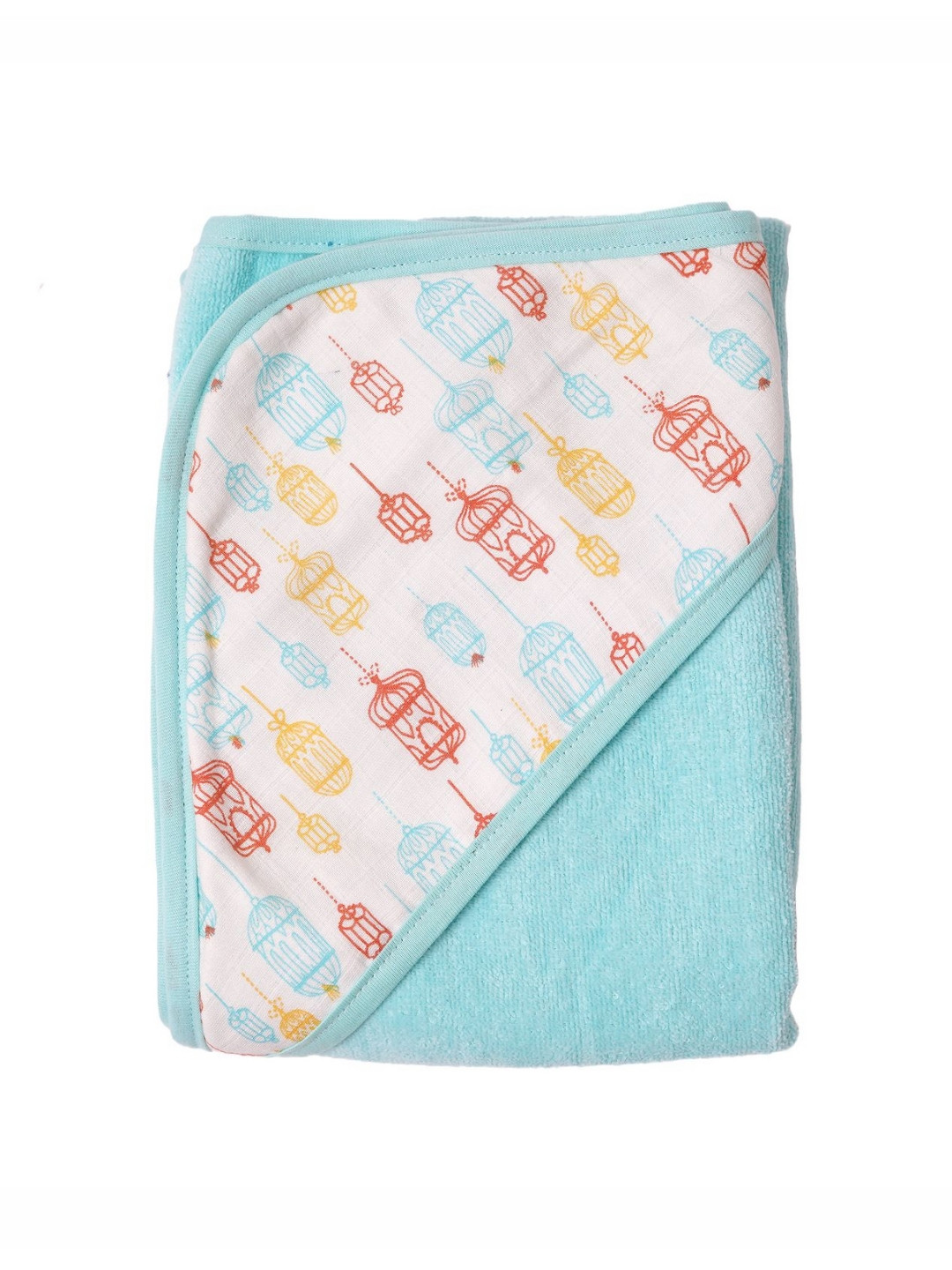 TIDY SLEEP Little Finder Blue & White Lamp Printed Terry Cotton 300 GSM Bath Towel
