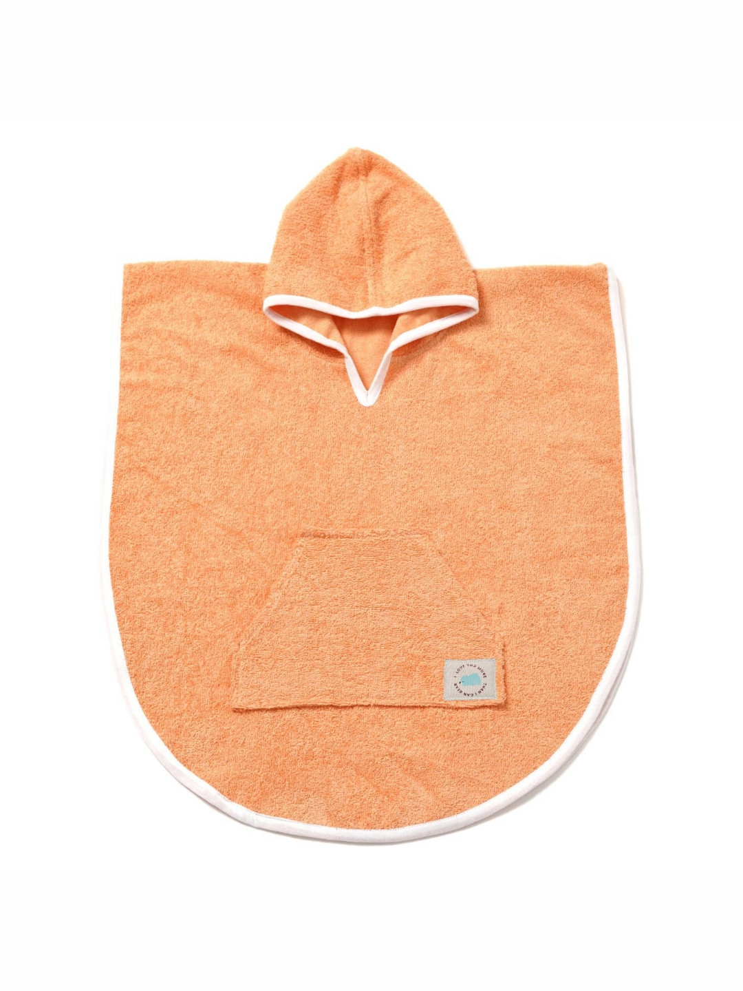 TIDY SLEEP Orange & White Terry Cotton 300 GSM Poncho Bath Towel