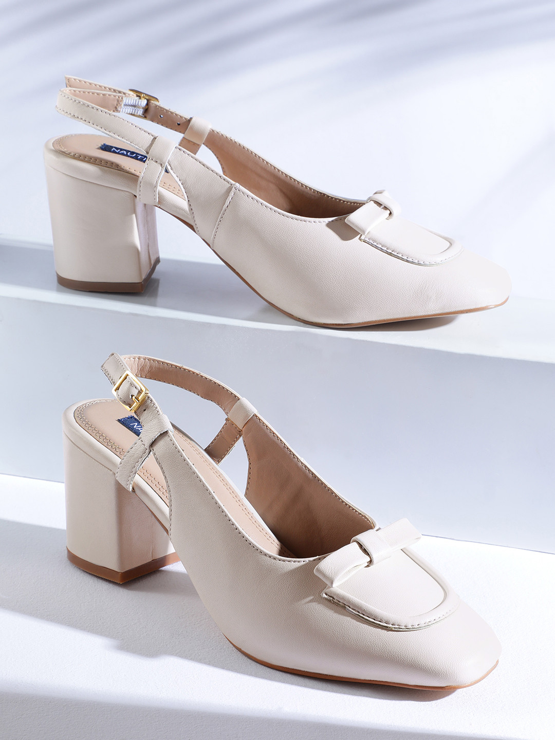 Nautica Block Heeled Sandals with a Bow Detail