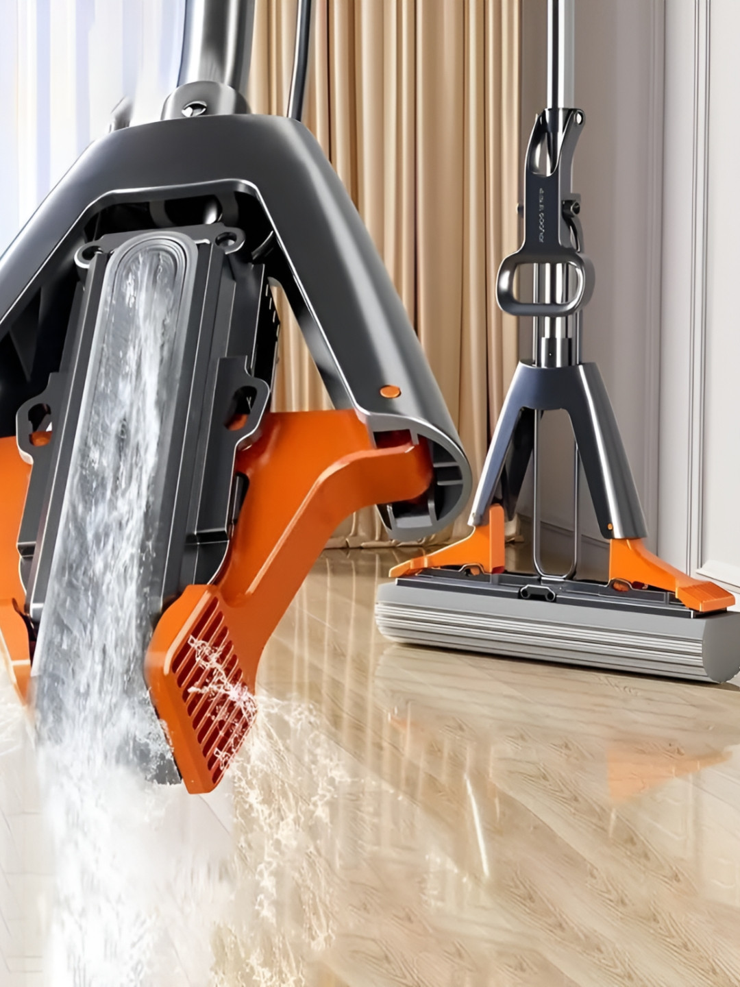 Deoxys Grey Stainless Steel Sponge Mop