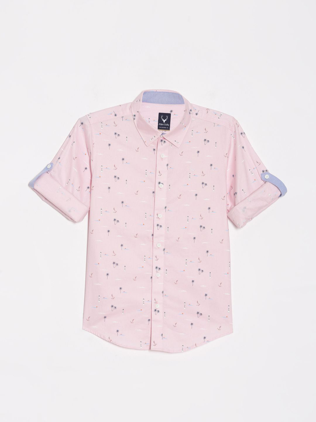 Allen Solly Junior Boys Slim Fit Spread Collar Conversational Printed Cotton Casual Shirt