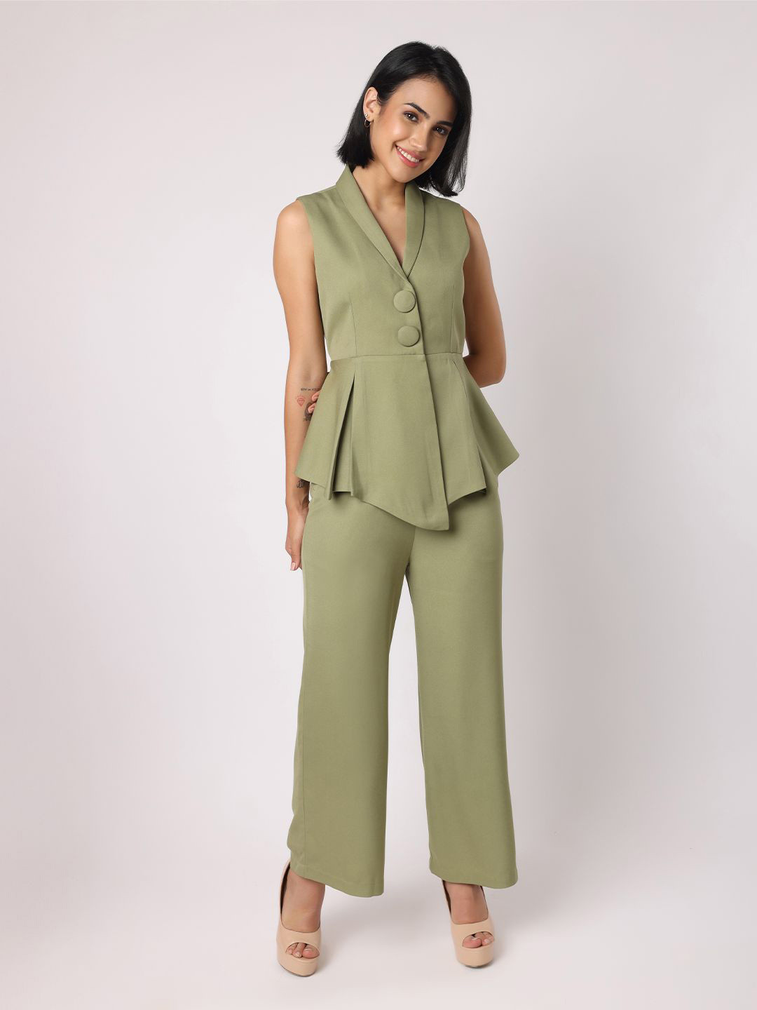 BLANC9 Women Green Co-Ords