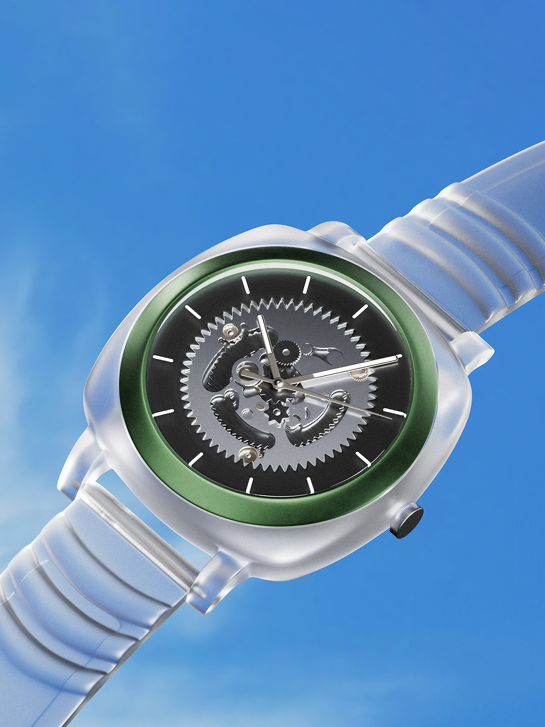 Fastrack Unisex Bare Hype Transparent Aluminium Skeleton Dial Analogue Watch 3312PP04