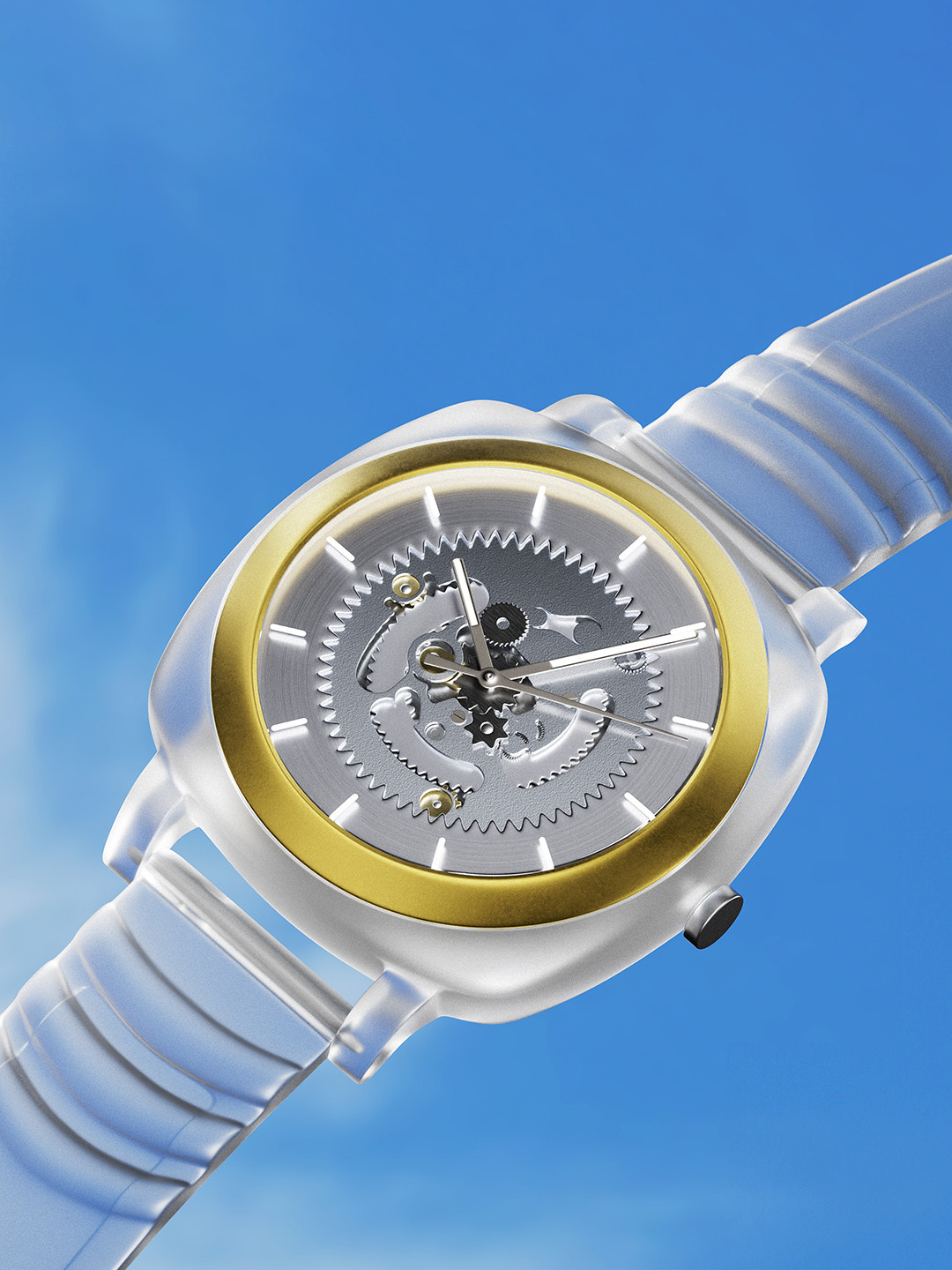 Fastrack Unisex Bare Hype Transparent Quartz Aluminium Dial Quartz Analogue Watch 3312PP01