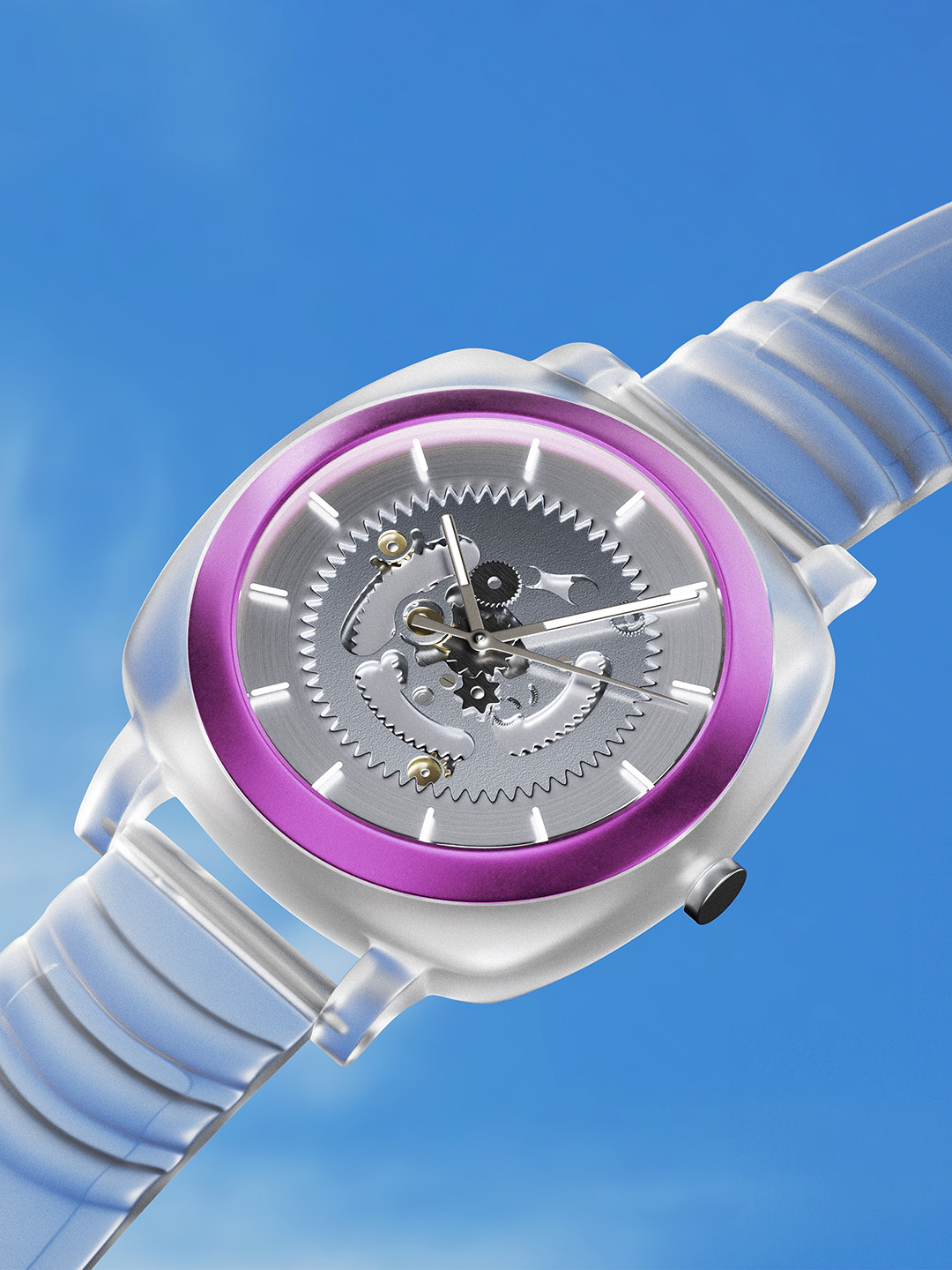 Fastrack Unisex BARE Hype Transparent Quartz Aluminium Dial Analogue Watch 3312PP05