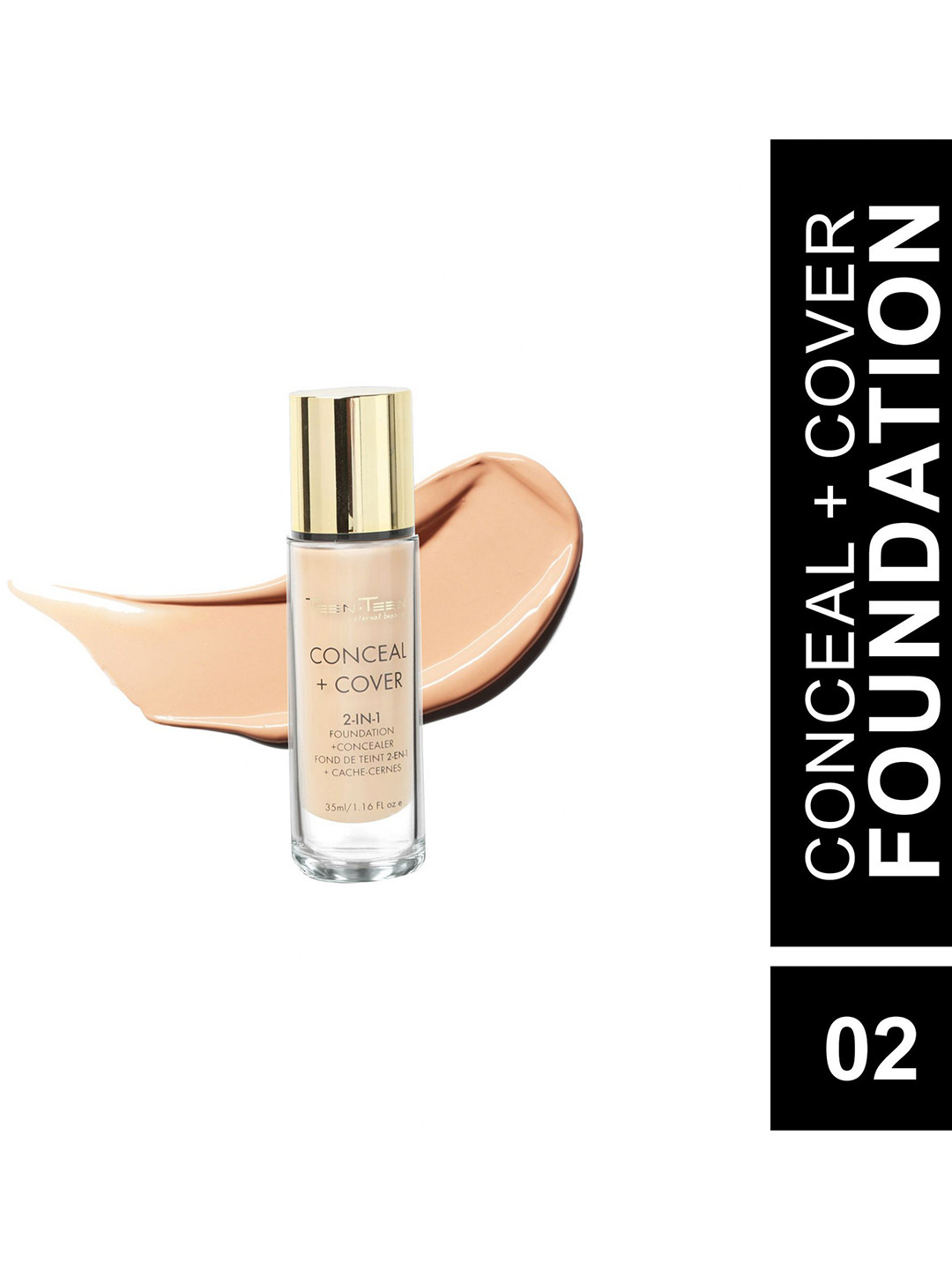 TEEN TEEN COSMETICS Conceal + Cover 2 In 1 Foundation + Concealer - 35 ml - Shade 02