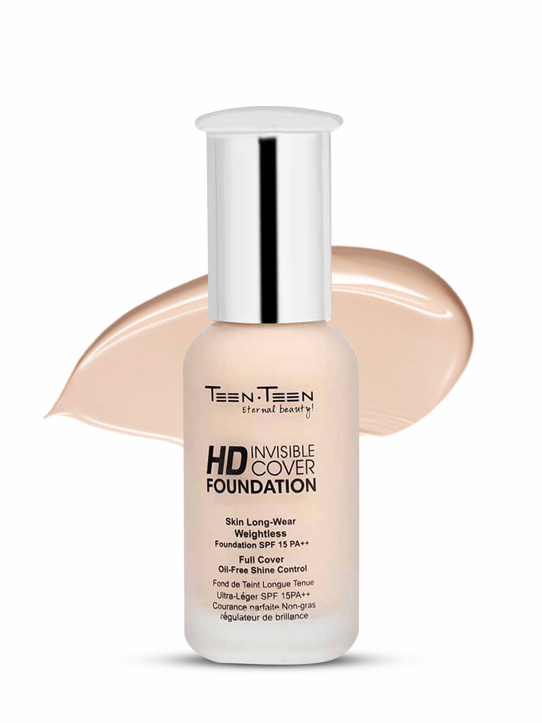 TEEN TEEN COSMETICS HD Invisible Cover Long Wear Foundation- 40 ml- Vanila Ivory 01