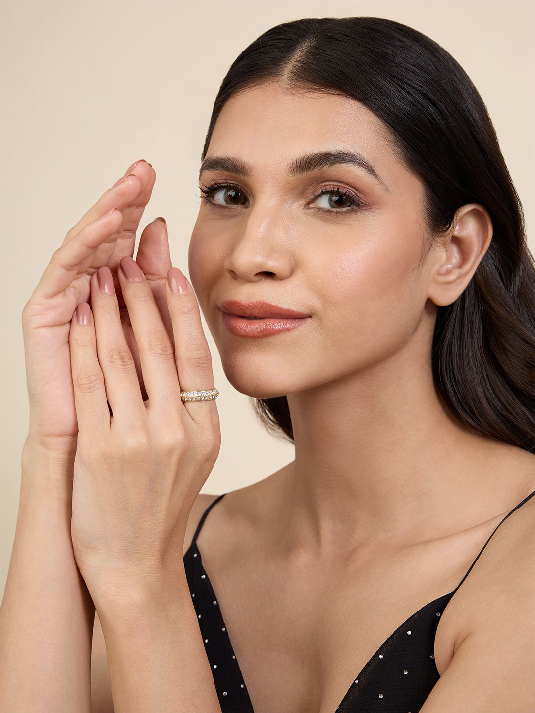 Isharya Women 18KT Gold Plated Disco Lights Ring