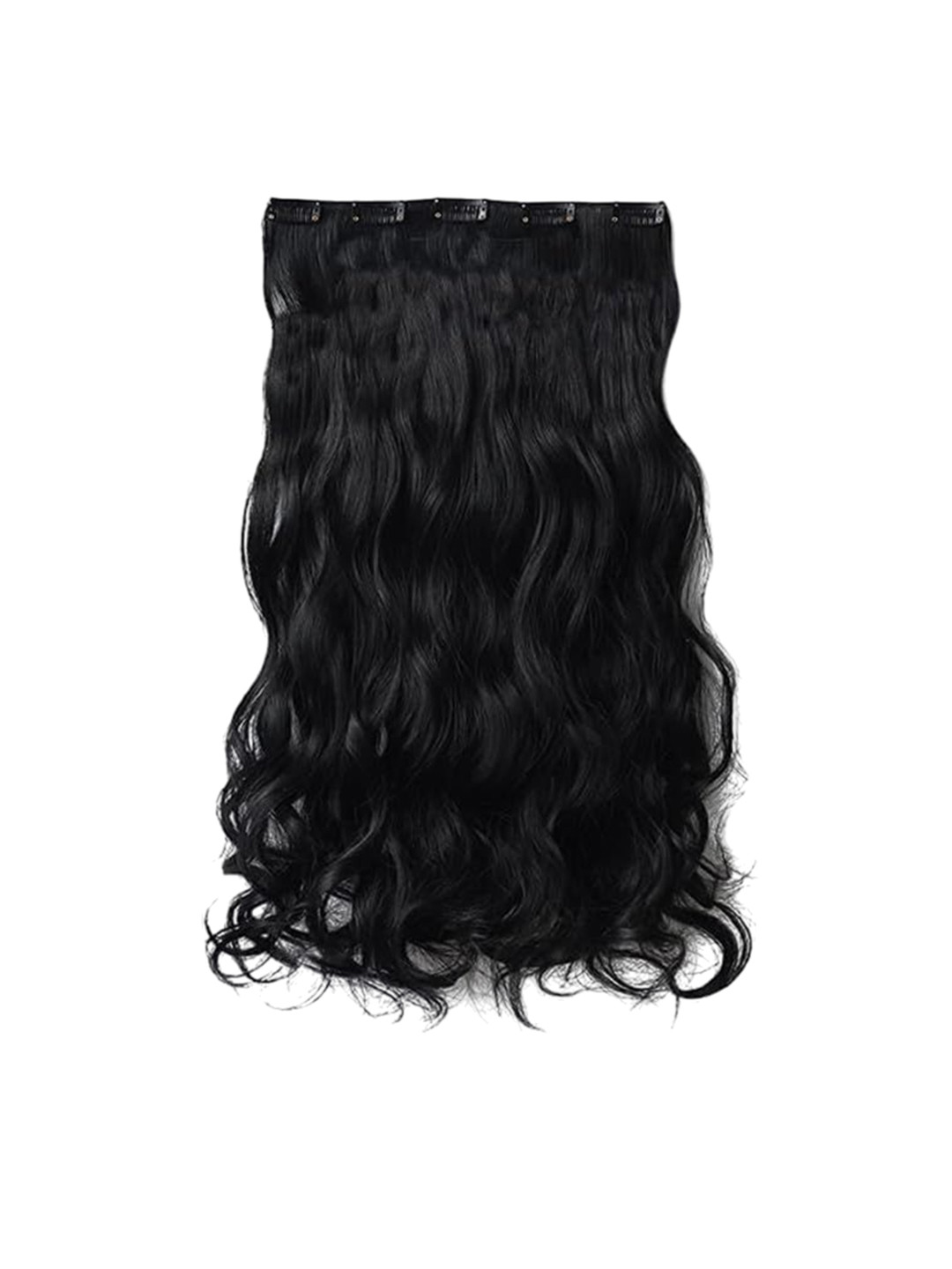 D-Divine Wavy Clip-In Hair Extension - 22 Inch - Black