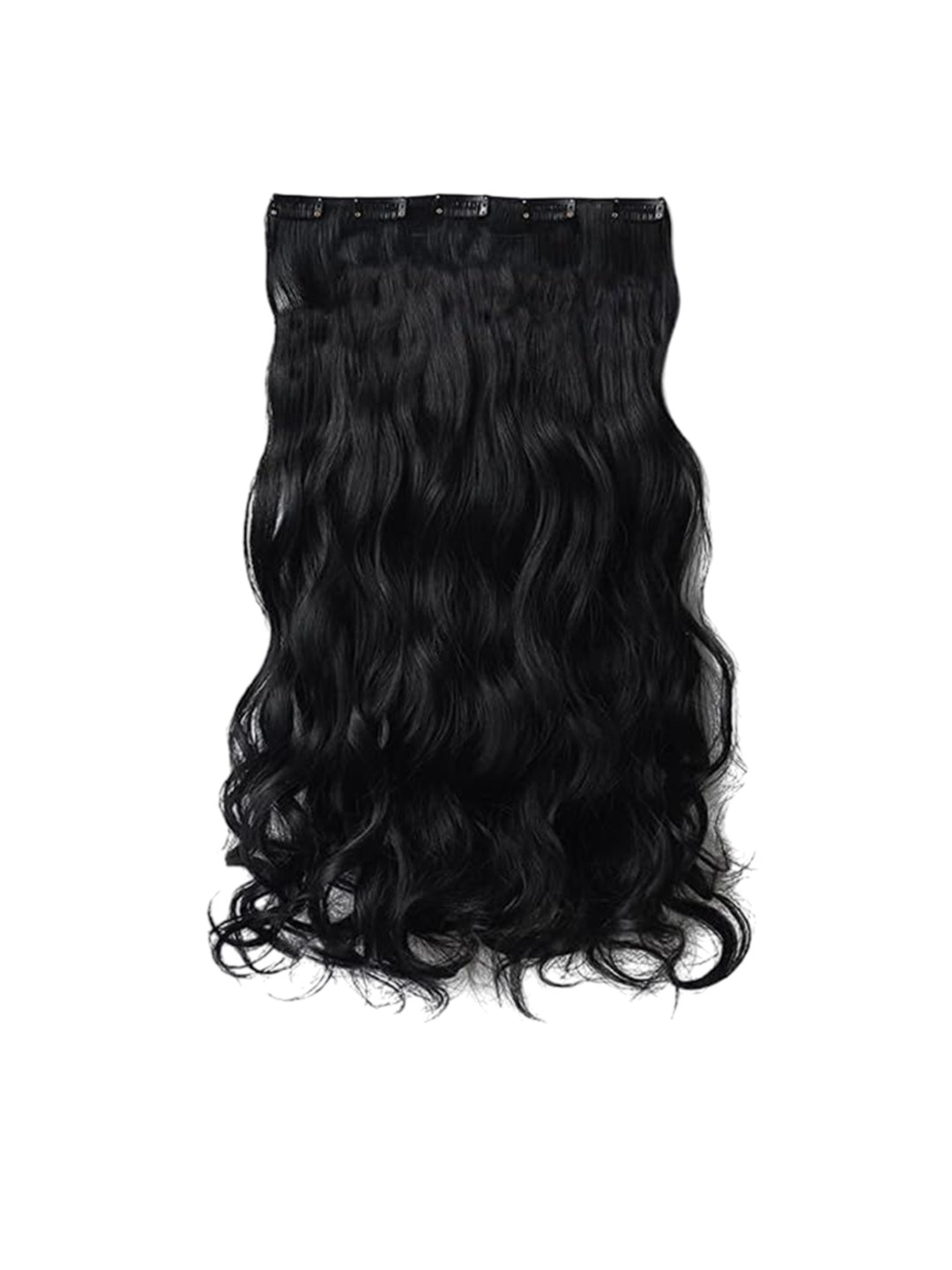 D-Divine Wavy Clip-In Hair Extension - 22 Inch - Black