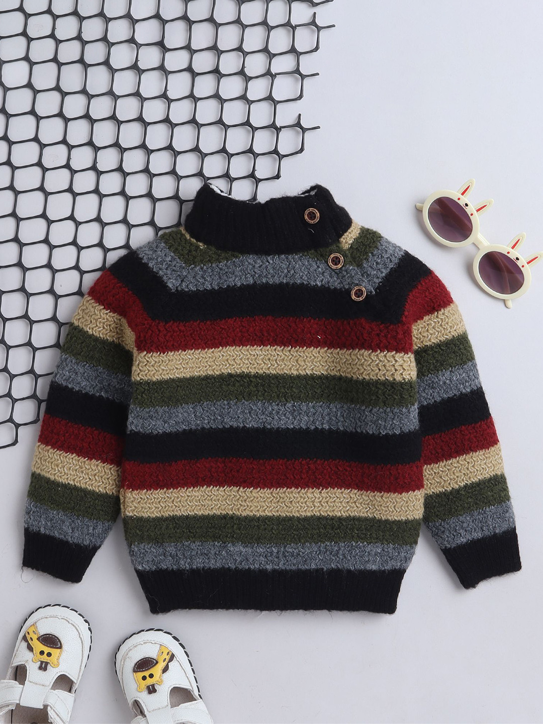 Yellow Apple Boys Striped Sweater Vest