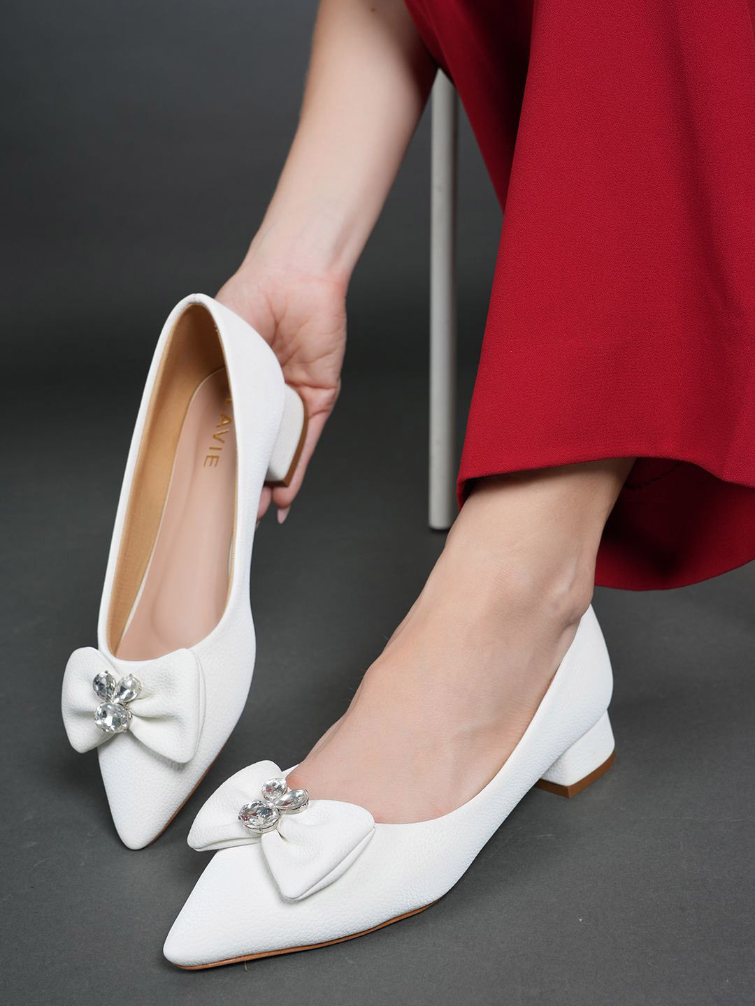 Lavie Women Block Heel Ballerinas with Bows