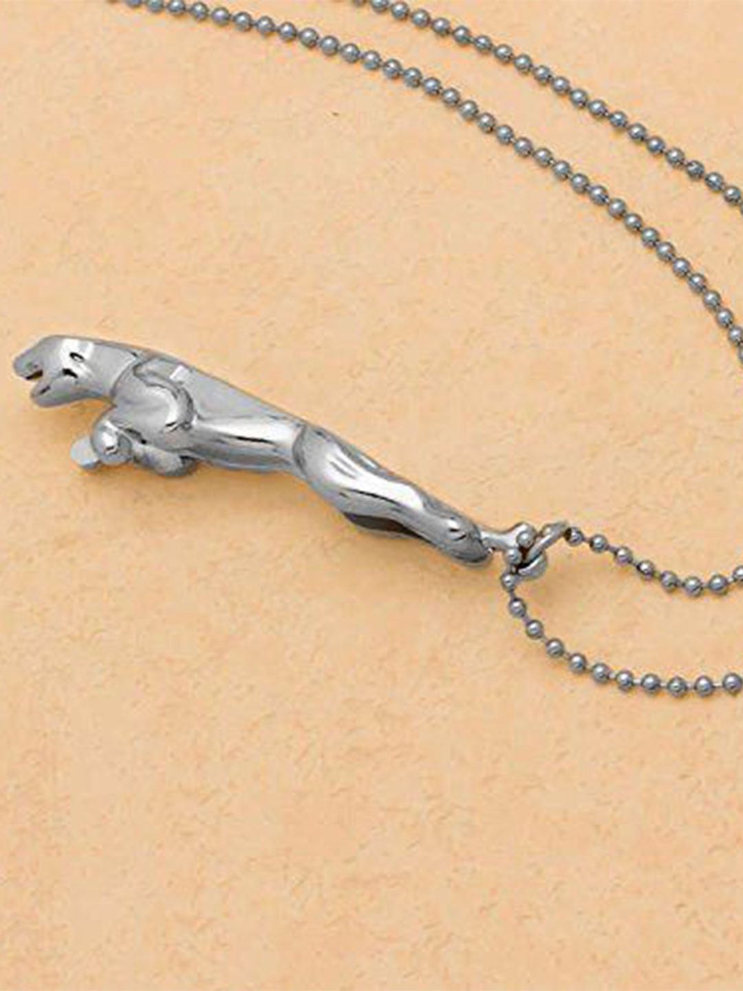 MEMOIR Silver Plated Jaguar Shaped Pendants With Chain
