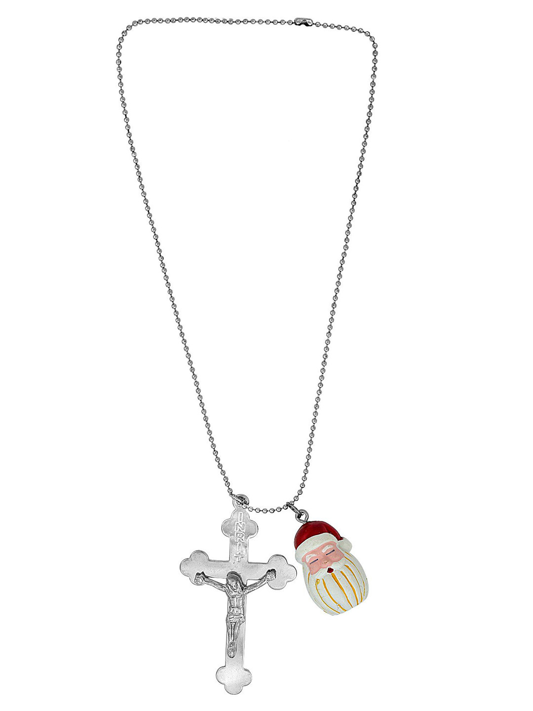 MEMOIR Brass-Plated Santa Claus and Jesus Figure Pendants With Chain