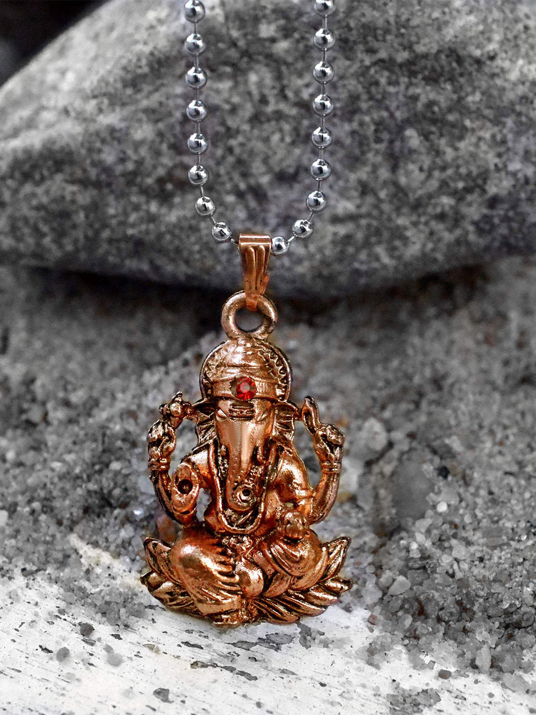 MEMOIR Gold Plated Ganesha Pendant With Chain
